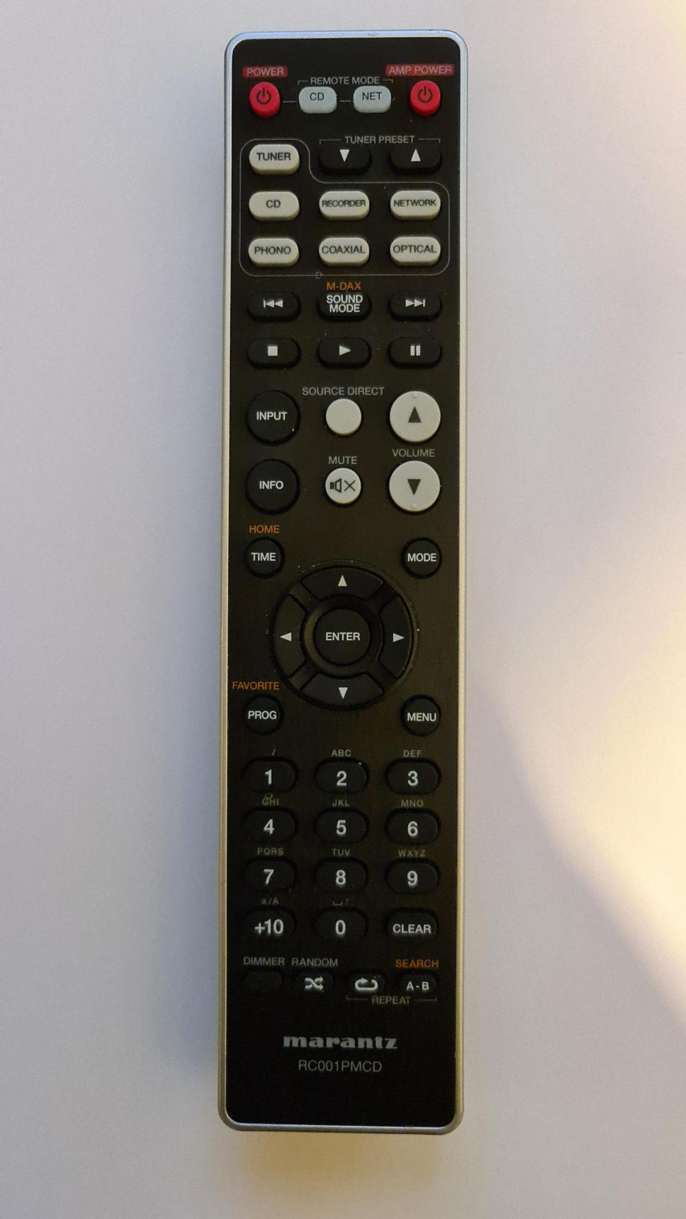 Marantz  RC0001PMCD Remote Control - Front Image