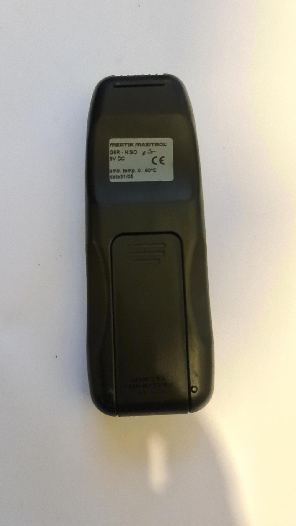 Mertik Maxitrol G6R-HISO Remote Control - Back Image