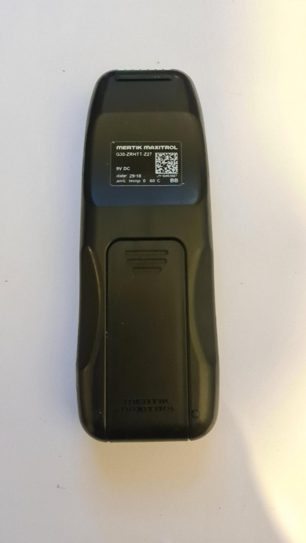 Mertik Maxitrol G30-ZRHTT-Z27 Remote Control - Back Image
