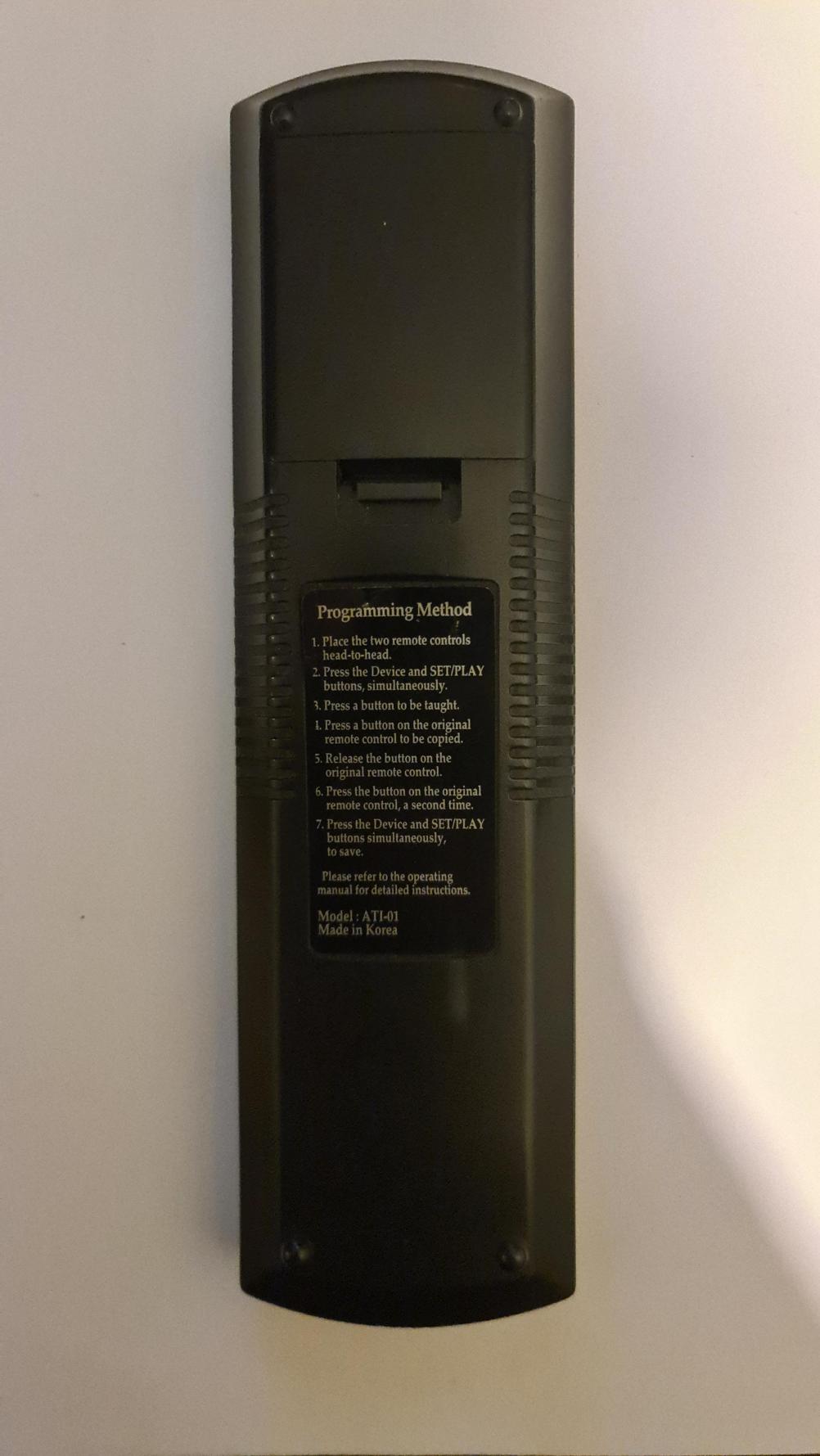 Bel canto Remote Control - Back Image