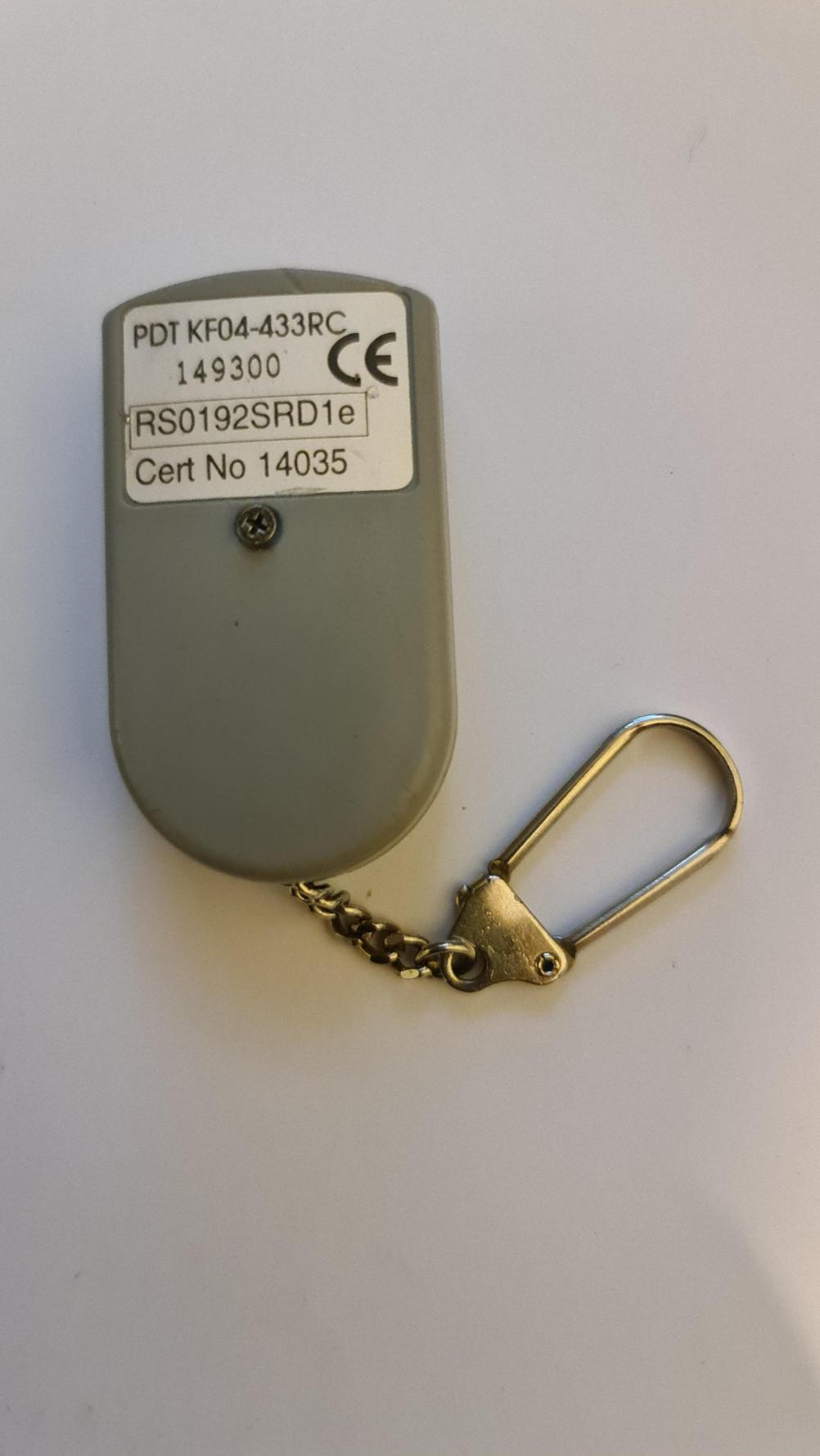 PDT KF04 433RC  Remote Control - Back Image