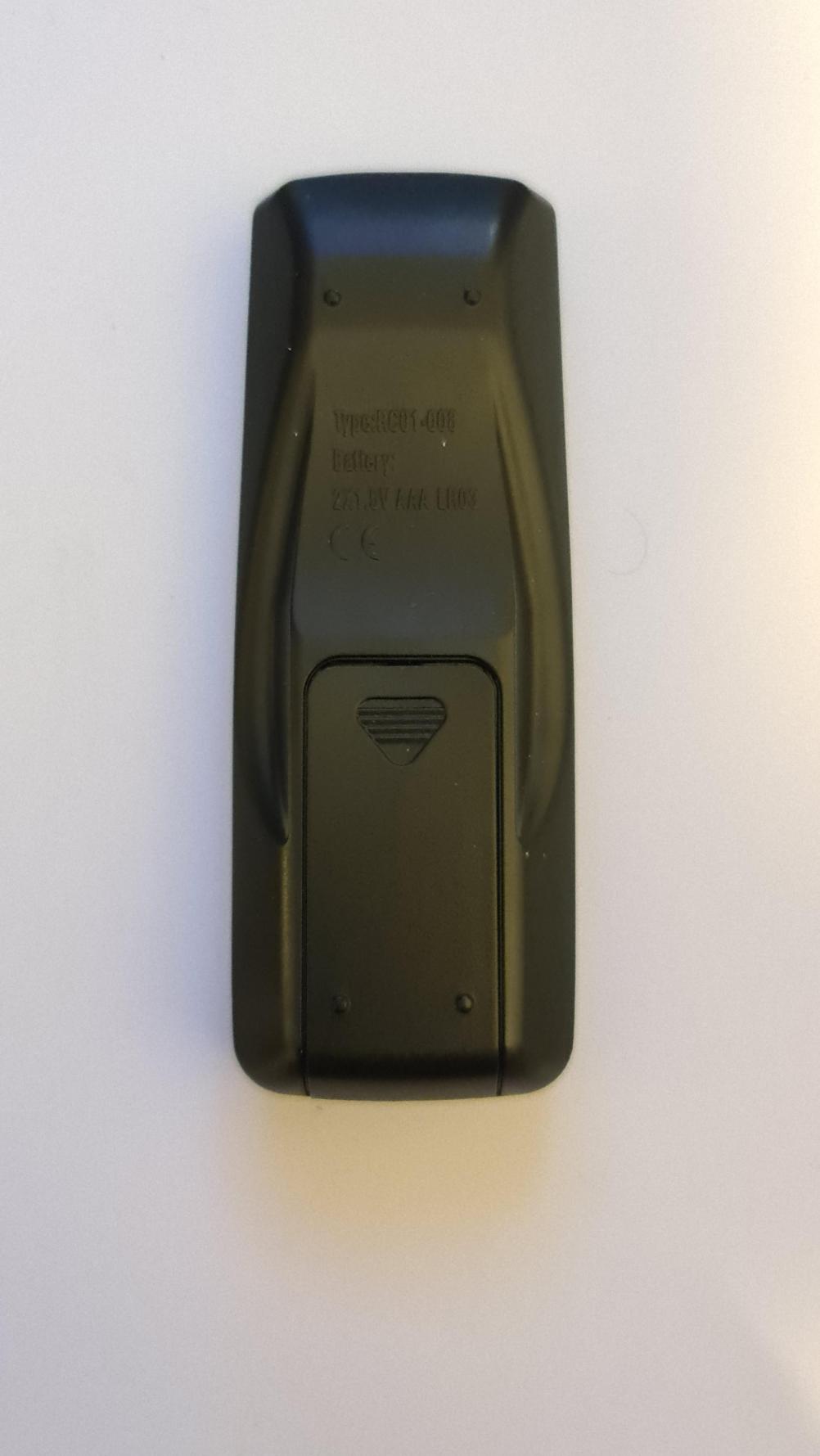 RC01-008 / RC01-024  Remote Control - Back Image