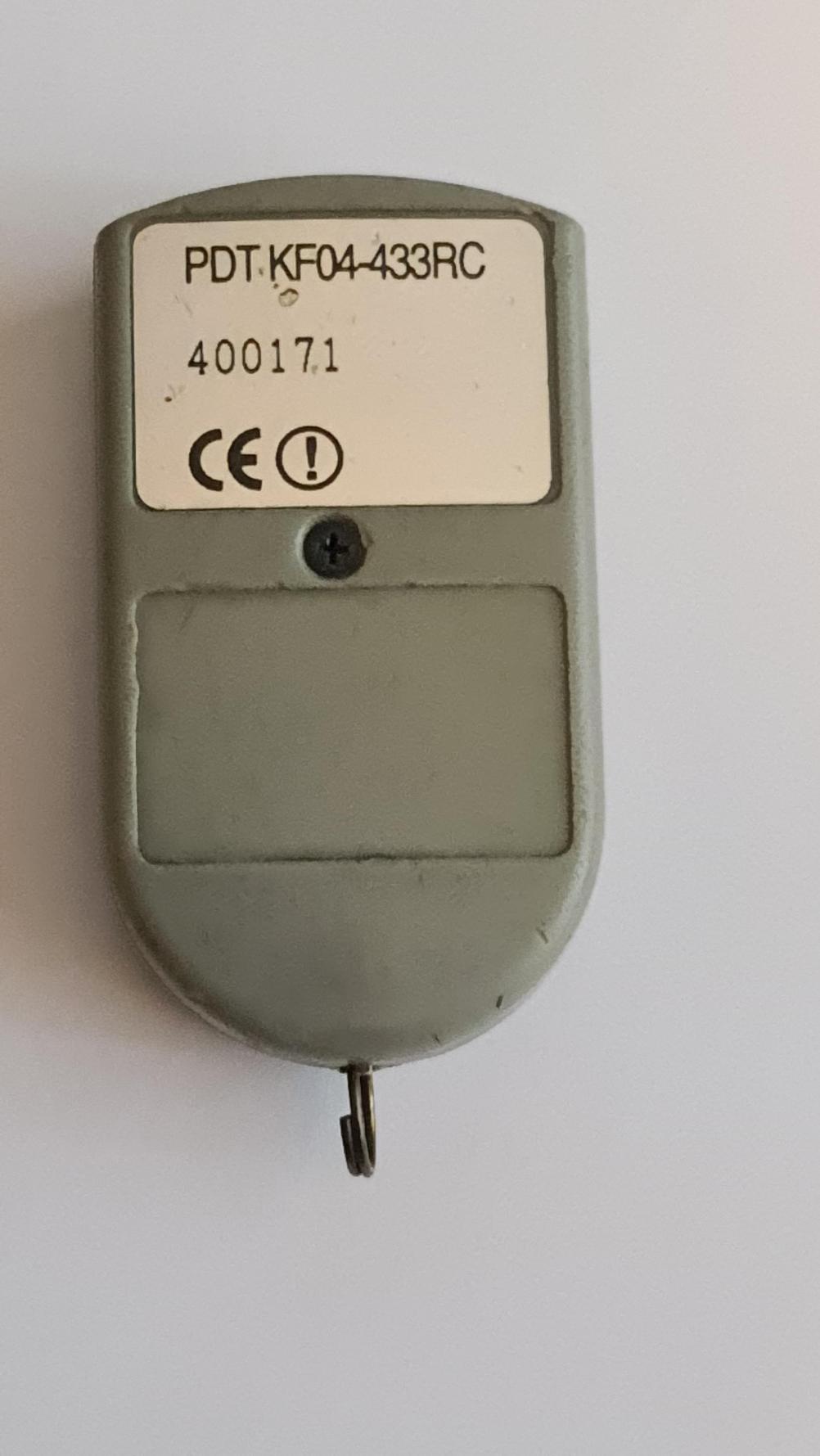 PDT KF04-433RC Remote Control - Back Image