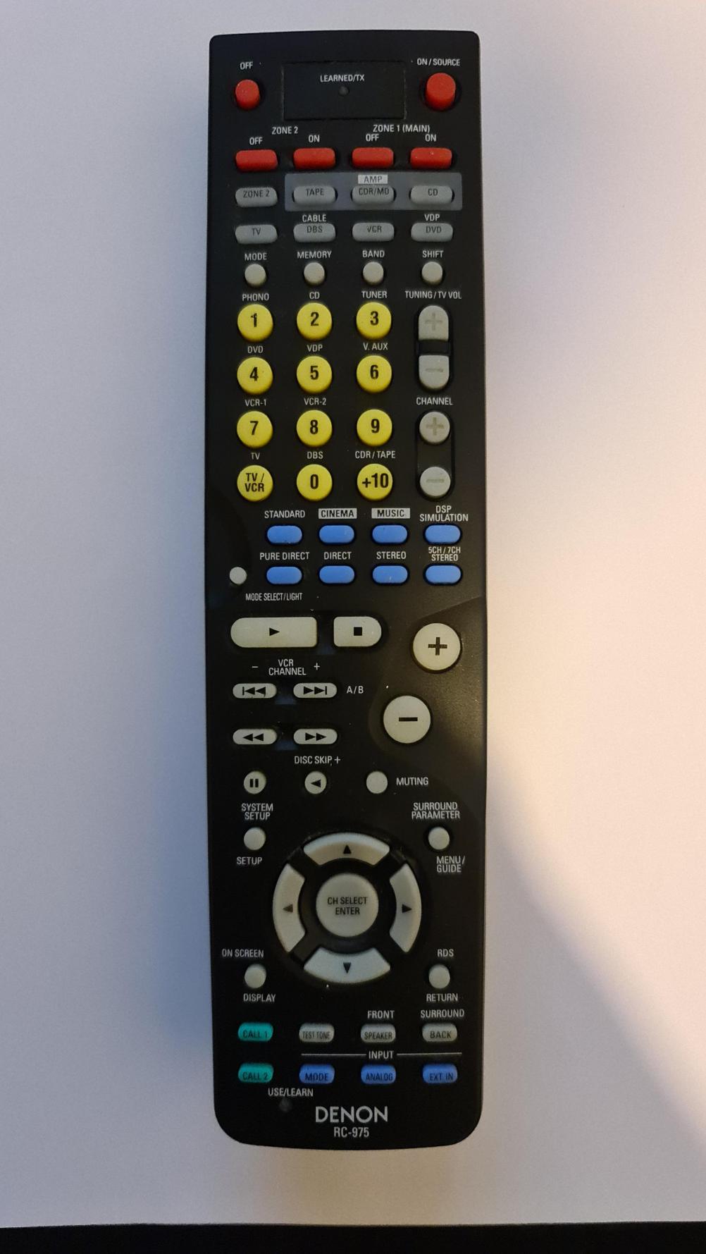 Denon RC-975 Remote Control - Front Image