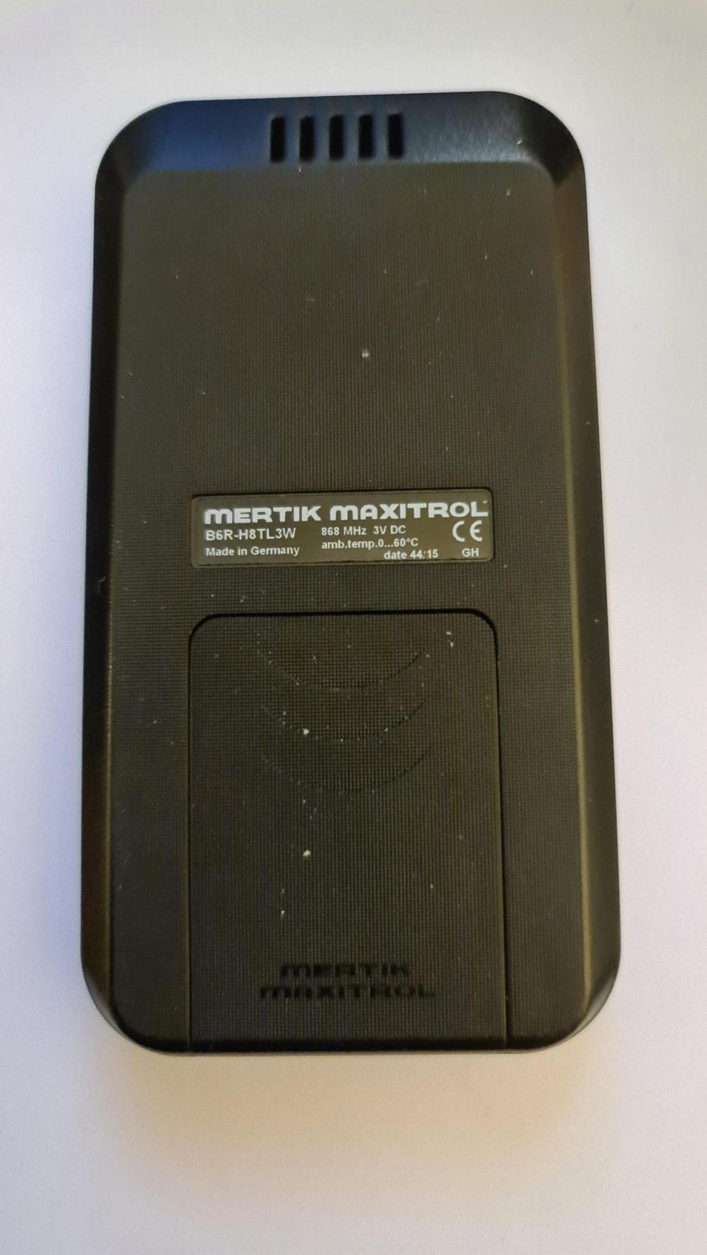  Mertik Maxitrol   Remote Control - Back Image