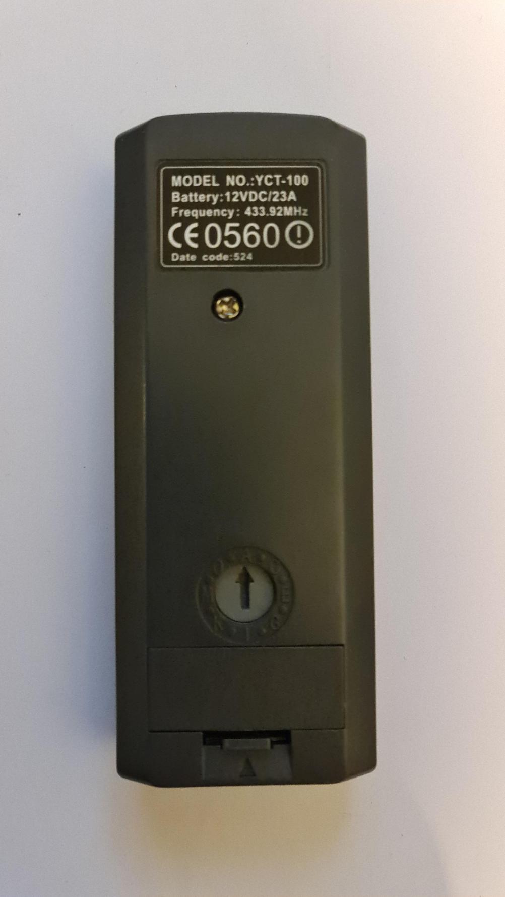 PORTWAY YCT-100 Remote Control - Back Image