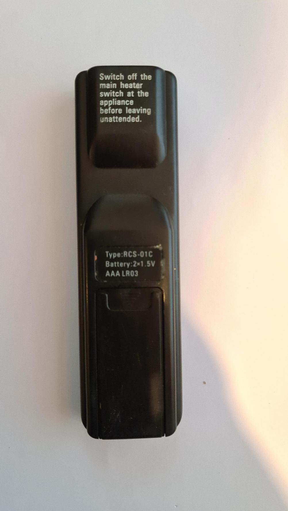 Avensis Detroit Picture Frame Fire RCS-01C Remote Control - Back Image