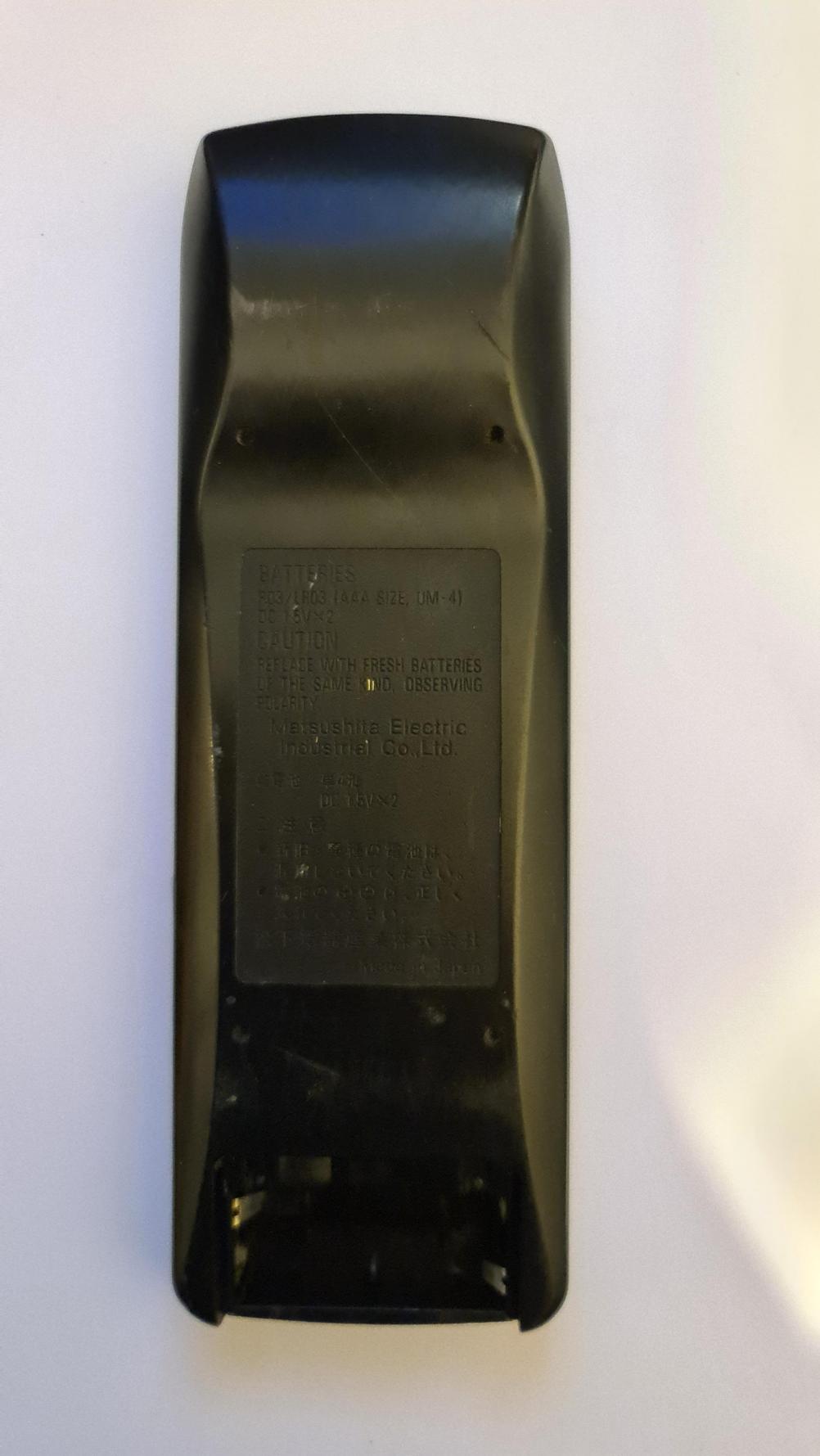 Technics RAK-SA512WH Remote Control - Back Image