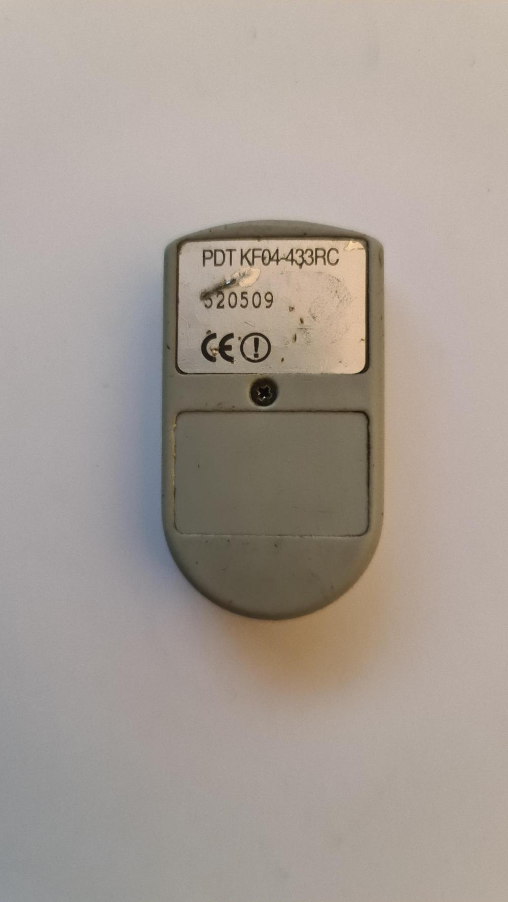 Seceuroglide pdt kf04-433rc Remote Control - Back Image