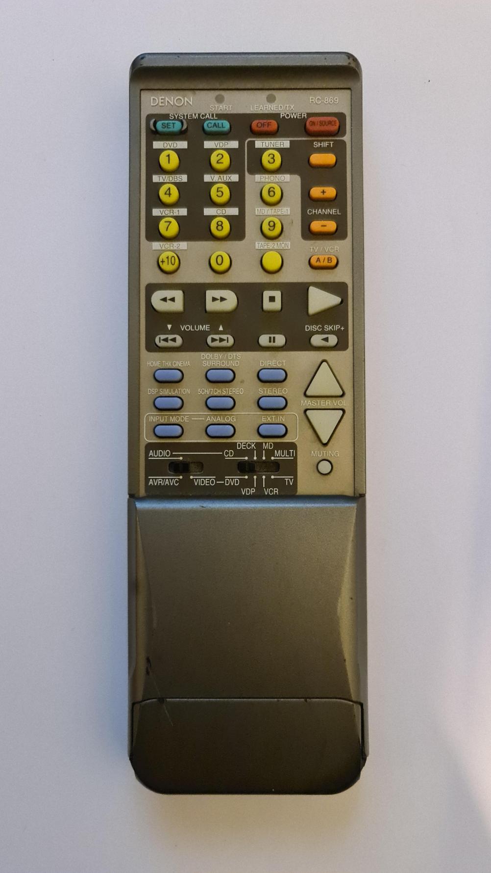 Denon RC-869 Remote Control - Front Image