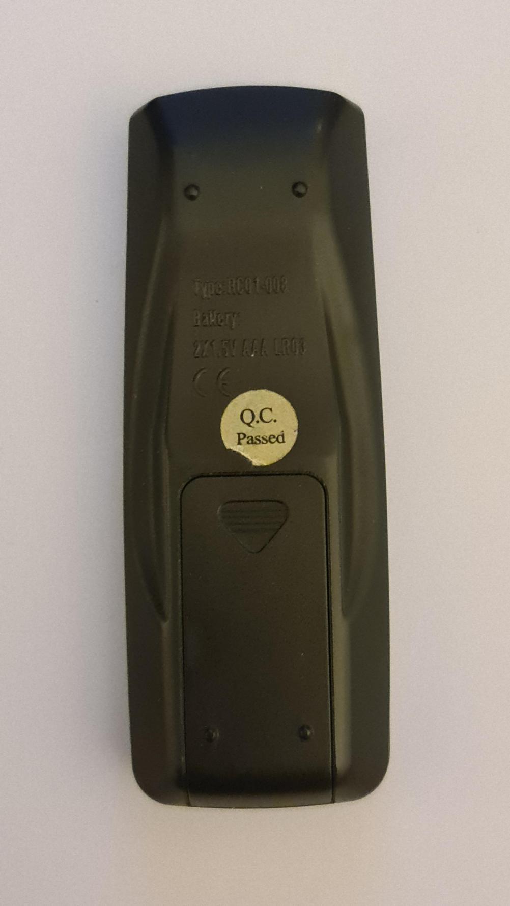 Cheriton RC01-008 Remote Control - Back Image