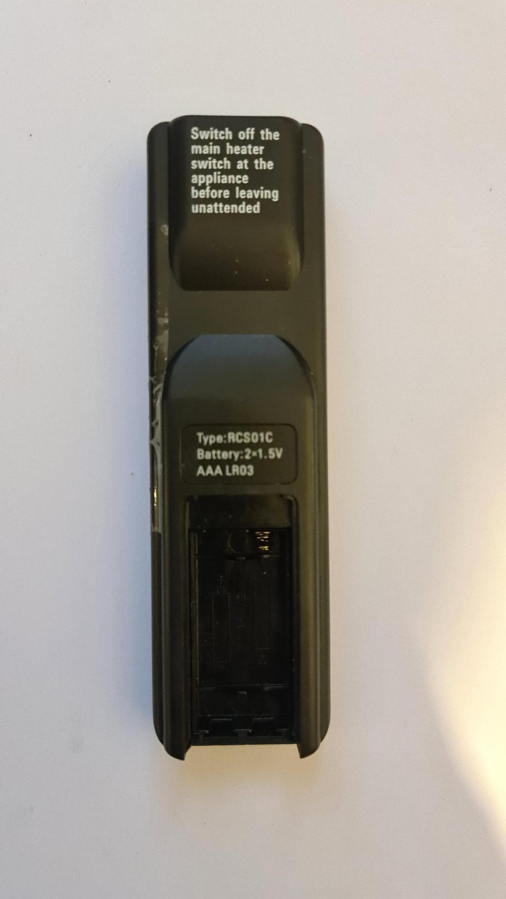 RCSO1C  Remote Control - Back Image