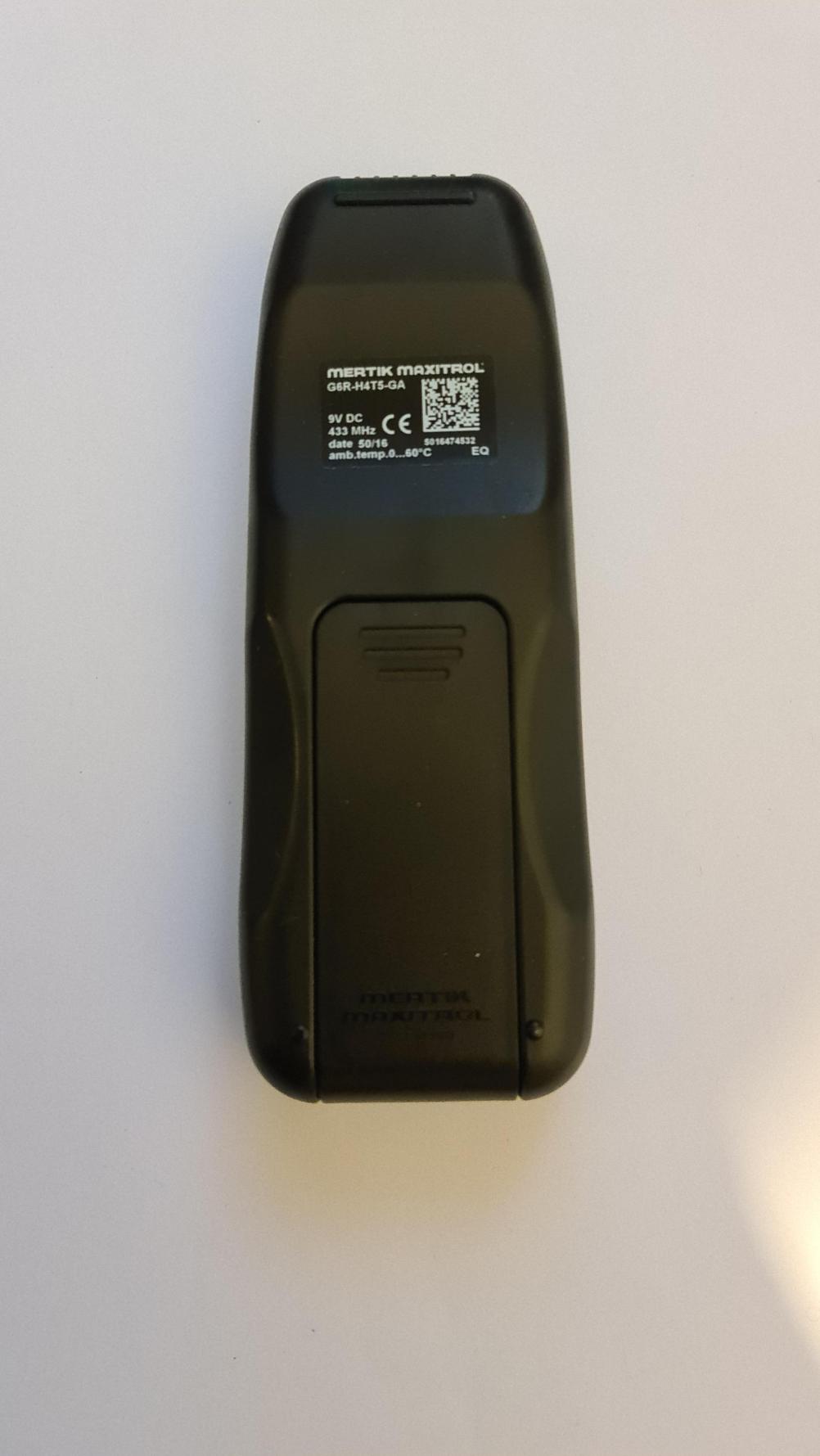 Mertik Maxitrol  G6R-H4T5-GA Remote Control - Back Image