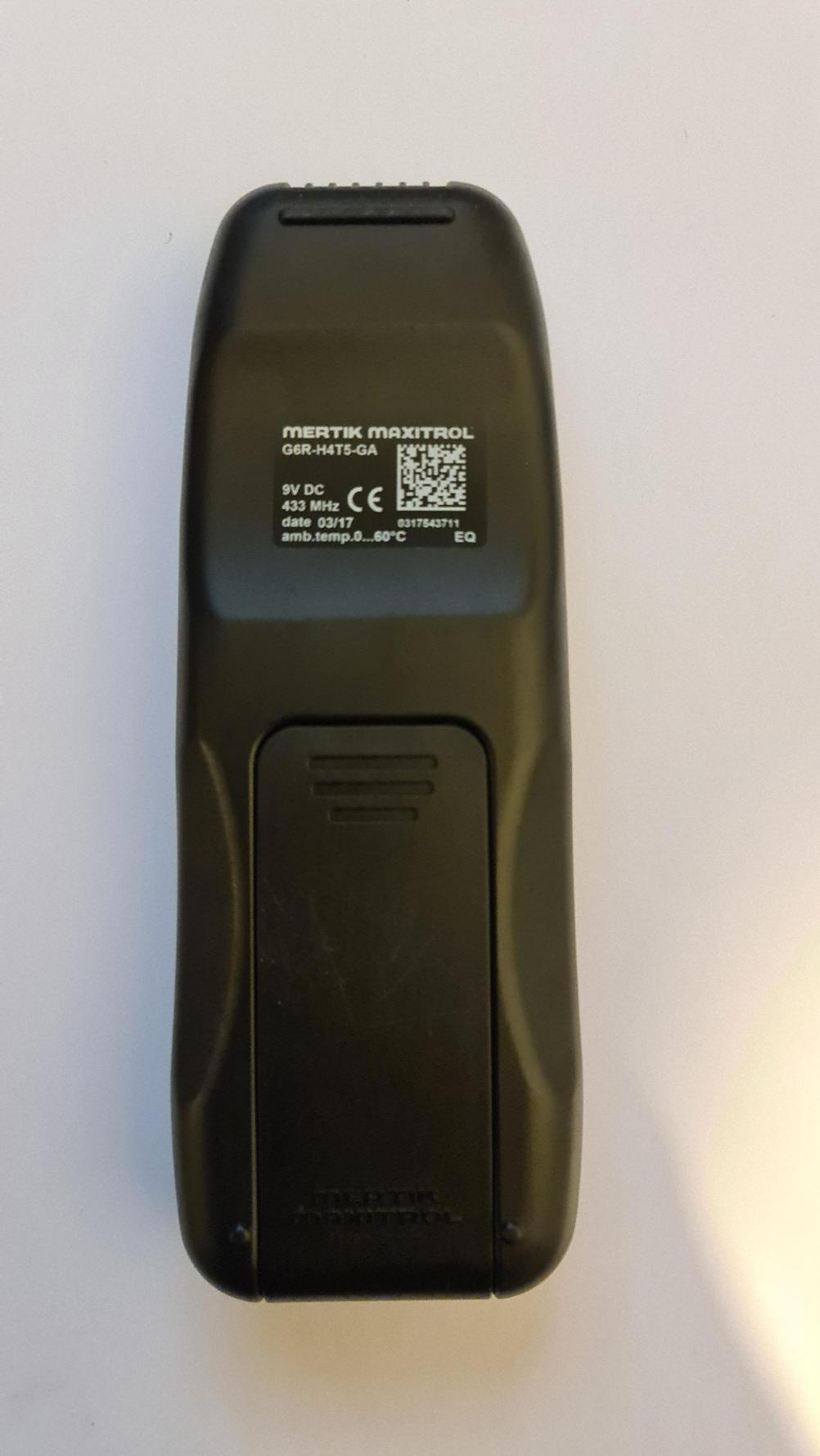 GAZCO G6R-H4T5-GA Remote Control - Back Image