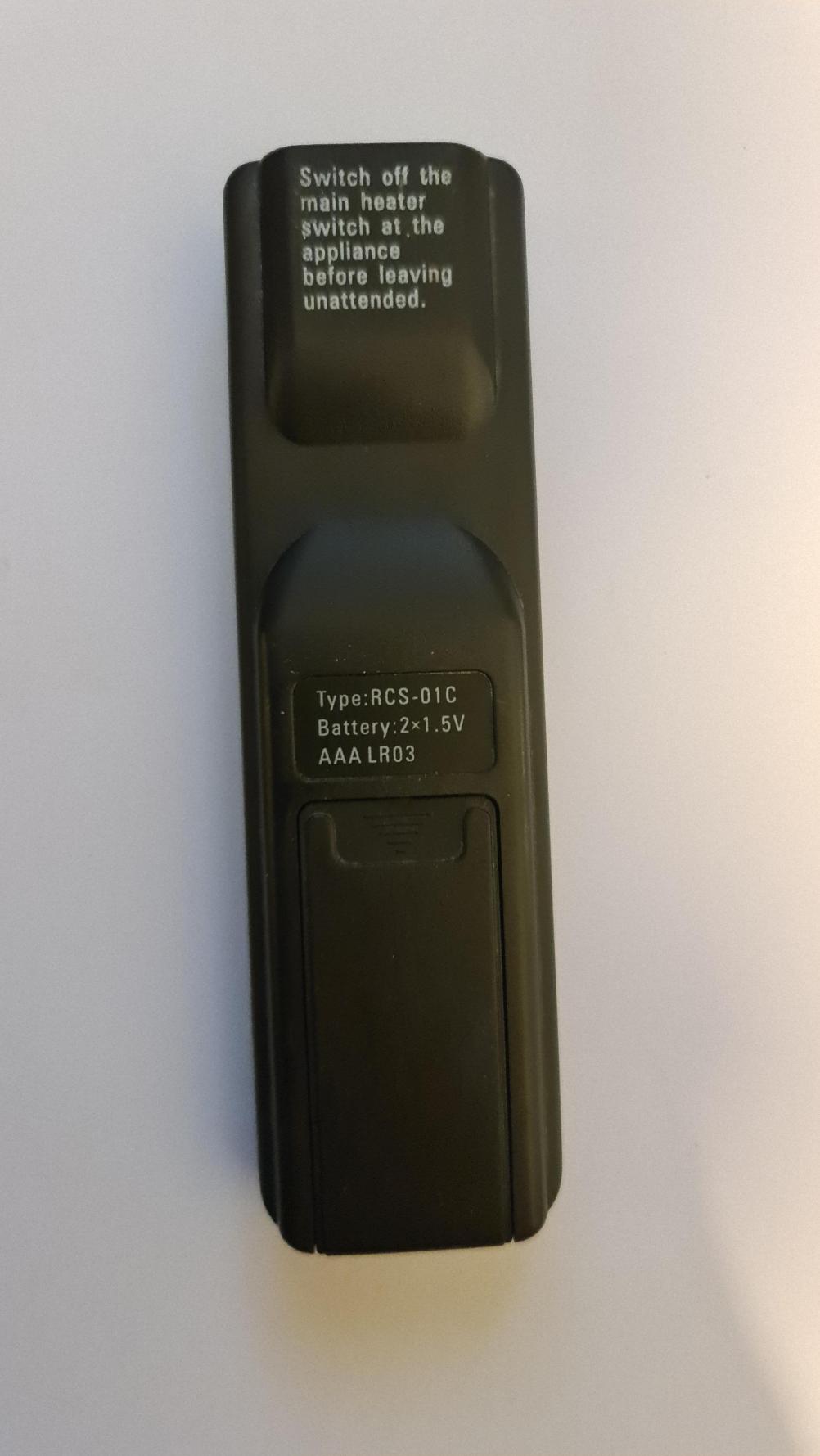 RCS-01C  Remote Control - Back Image