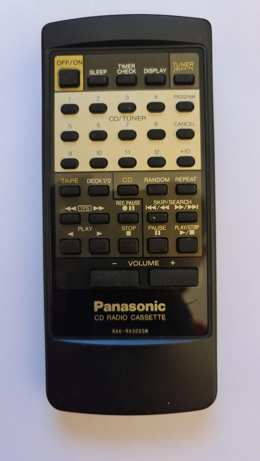 Panasonic RAK-RX3005W Remote Control - Front Image