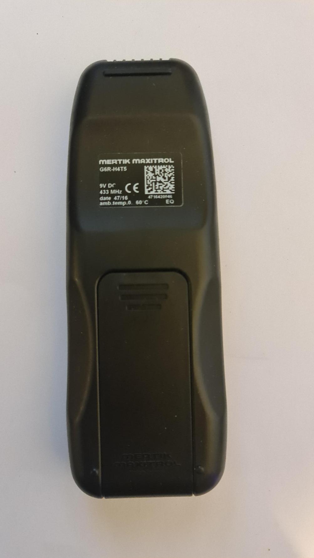 Mertik Maxitrol  G6R-H4T5 Remote Control - Back Image