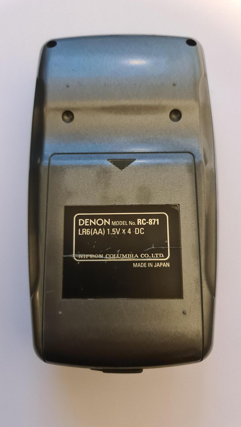 Denon rc-871 Remote Control - Back Image