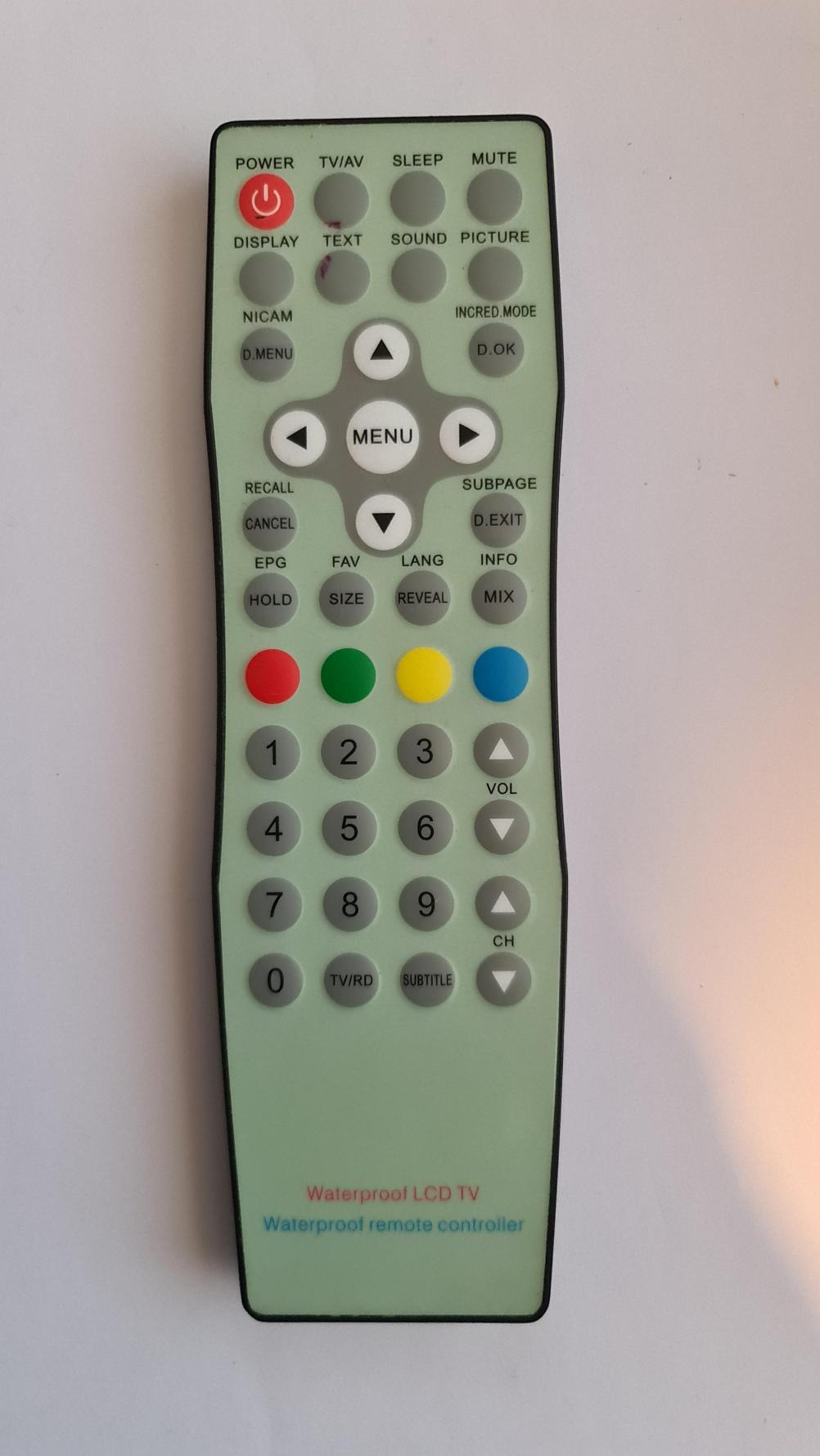 Bathroom TV Remote Control - Front Image