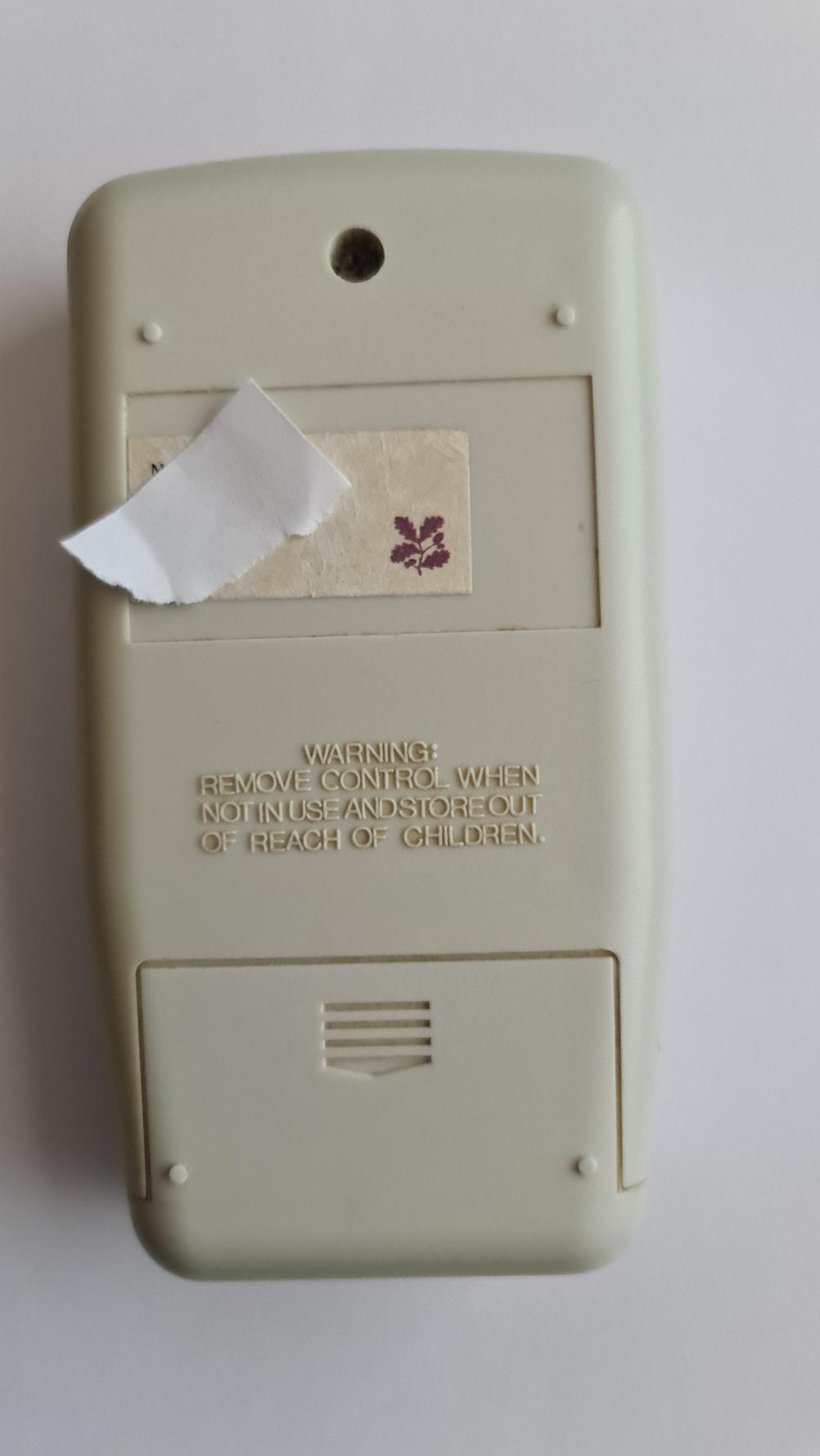 SLEEPEEZEE  Remote Control - Back Image