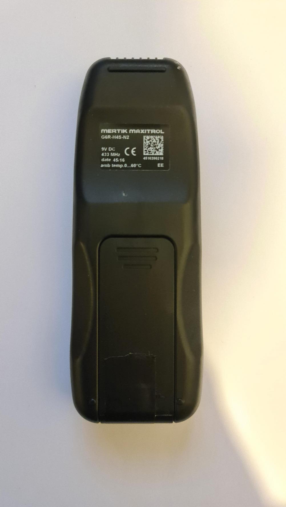 NU-FLAME  G6R-H4S-N2 Remote Control - Back Image