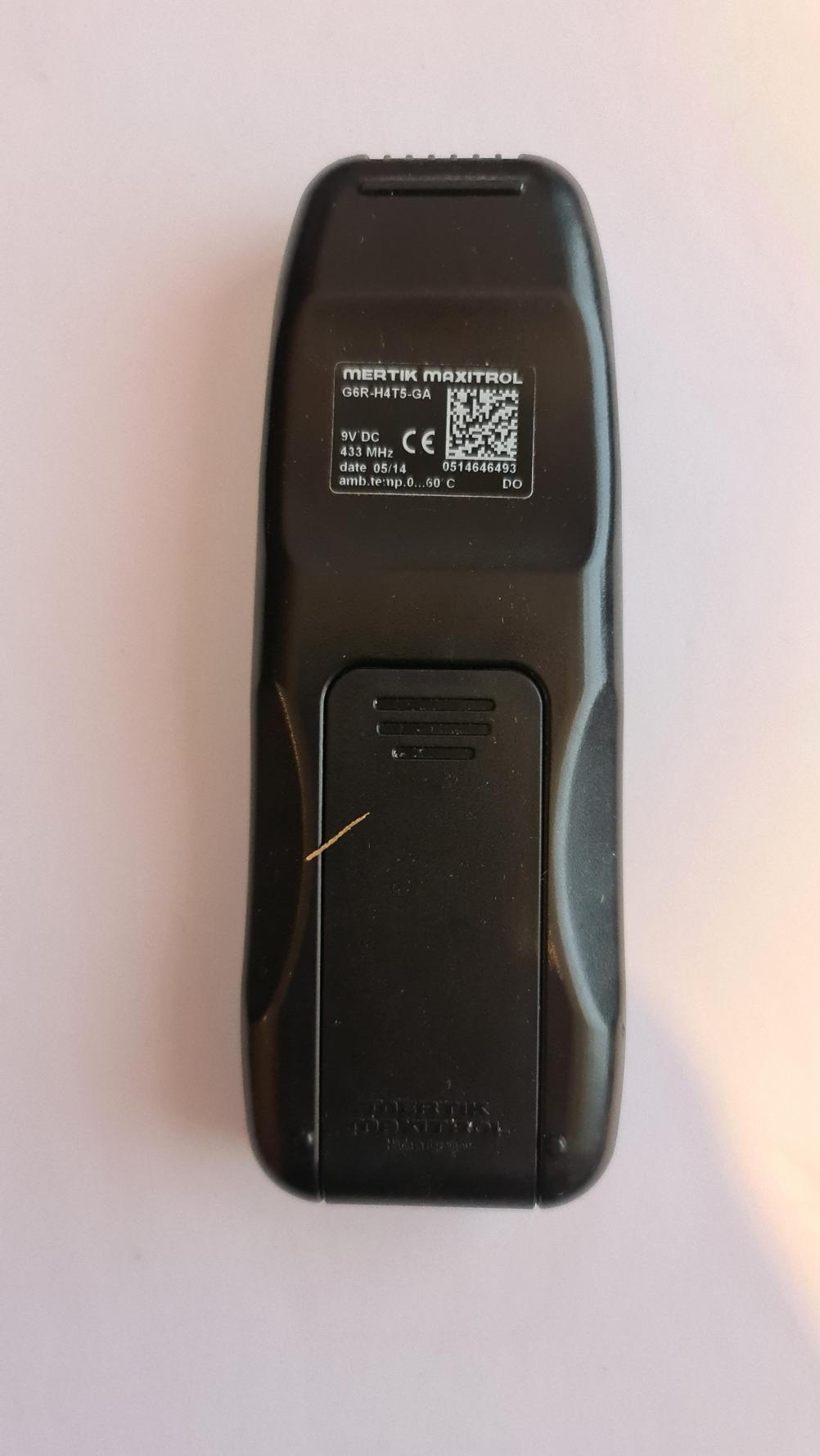 Mertik  G6R-H4T5-GA Remote Control - Back Image