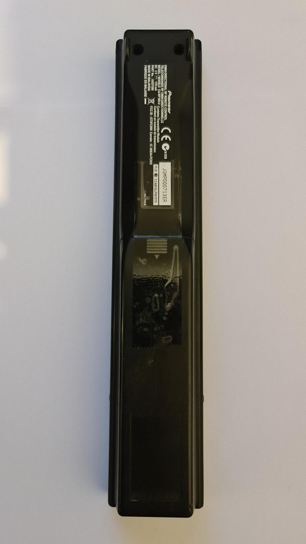 Pioneer AXD7580 Remote Control - Back Image