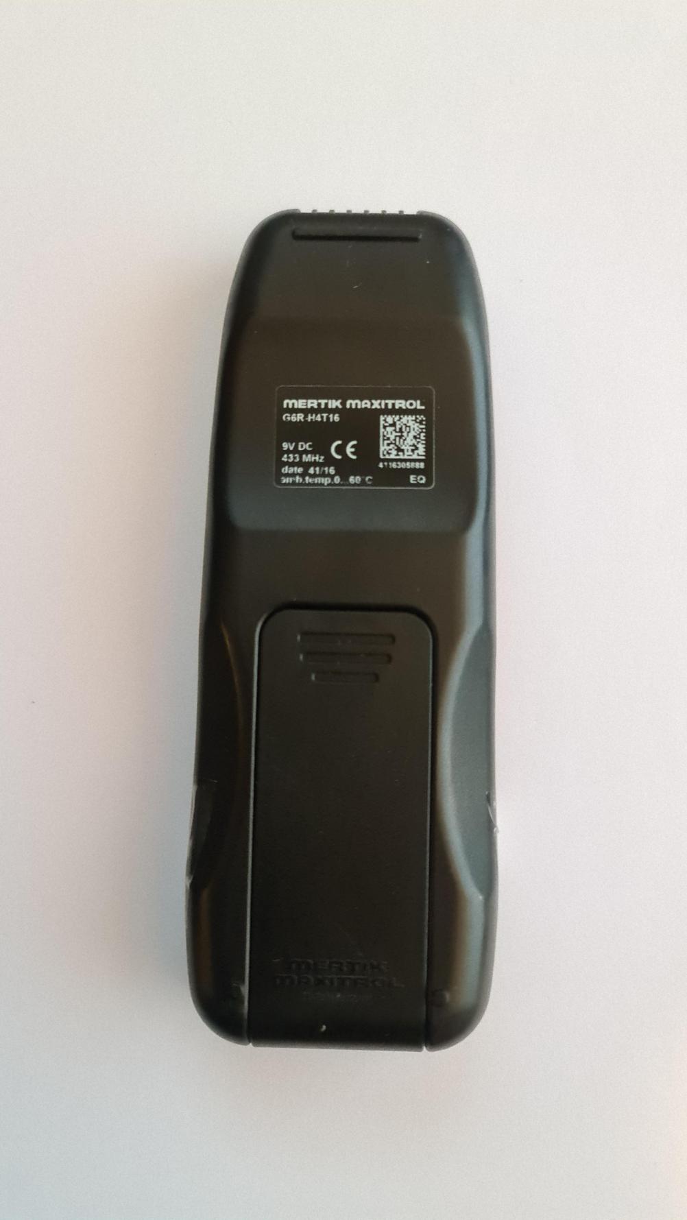 Mertik Maxitrol  Remote Control - Back Image