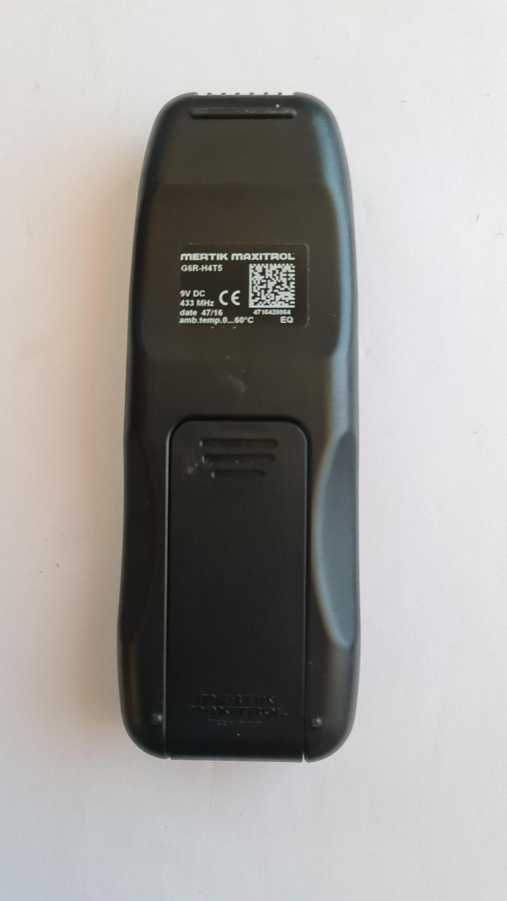 Mertik Maxitrol G6R-H4T5 Remote Control - Back Image