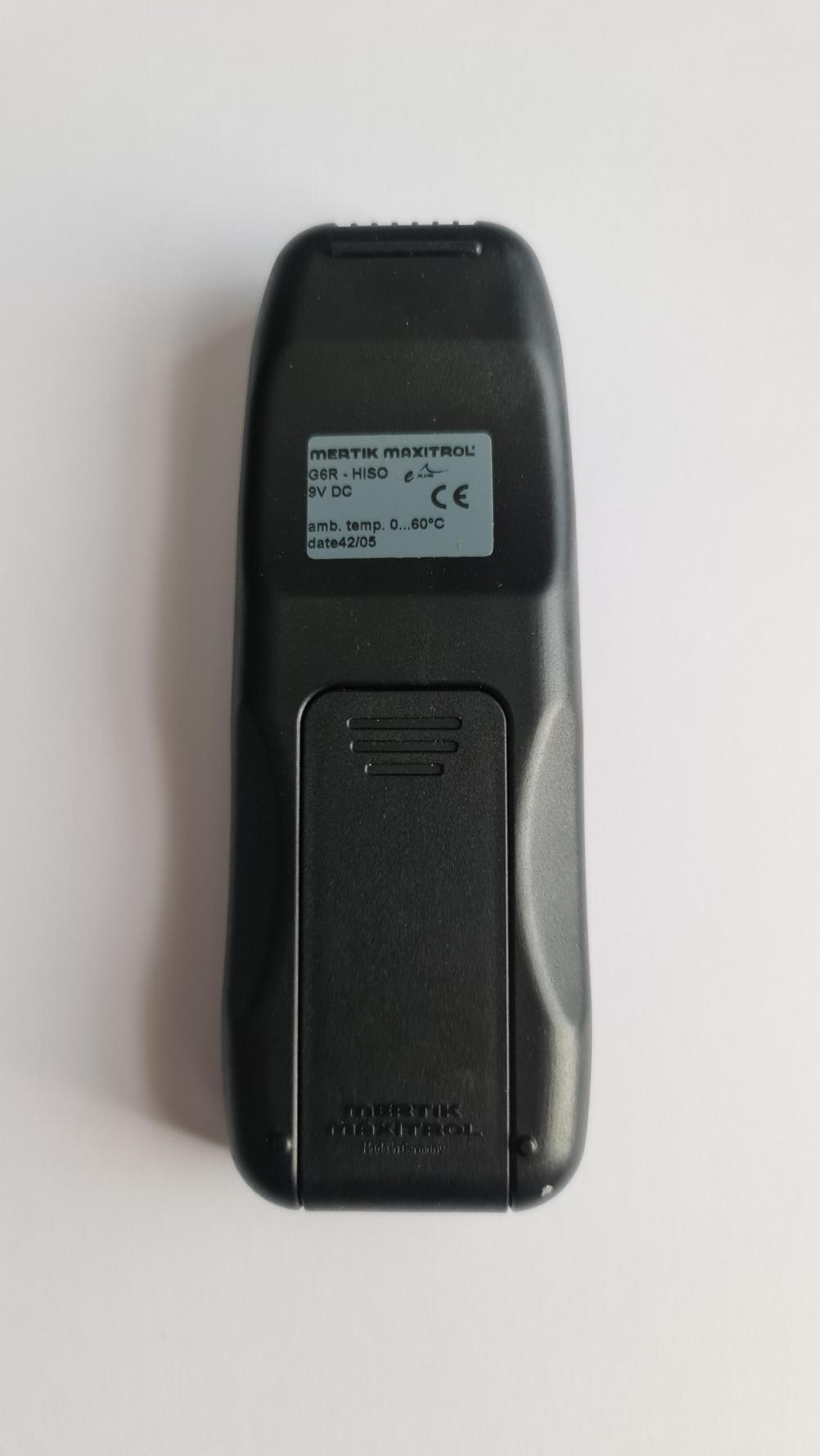 Mertik Maxitrol Infra Red Remote Control - Back Image