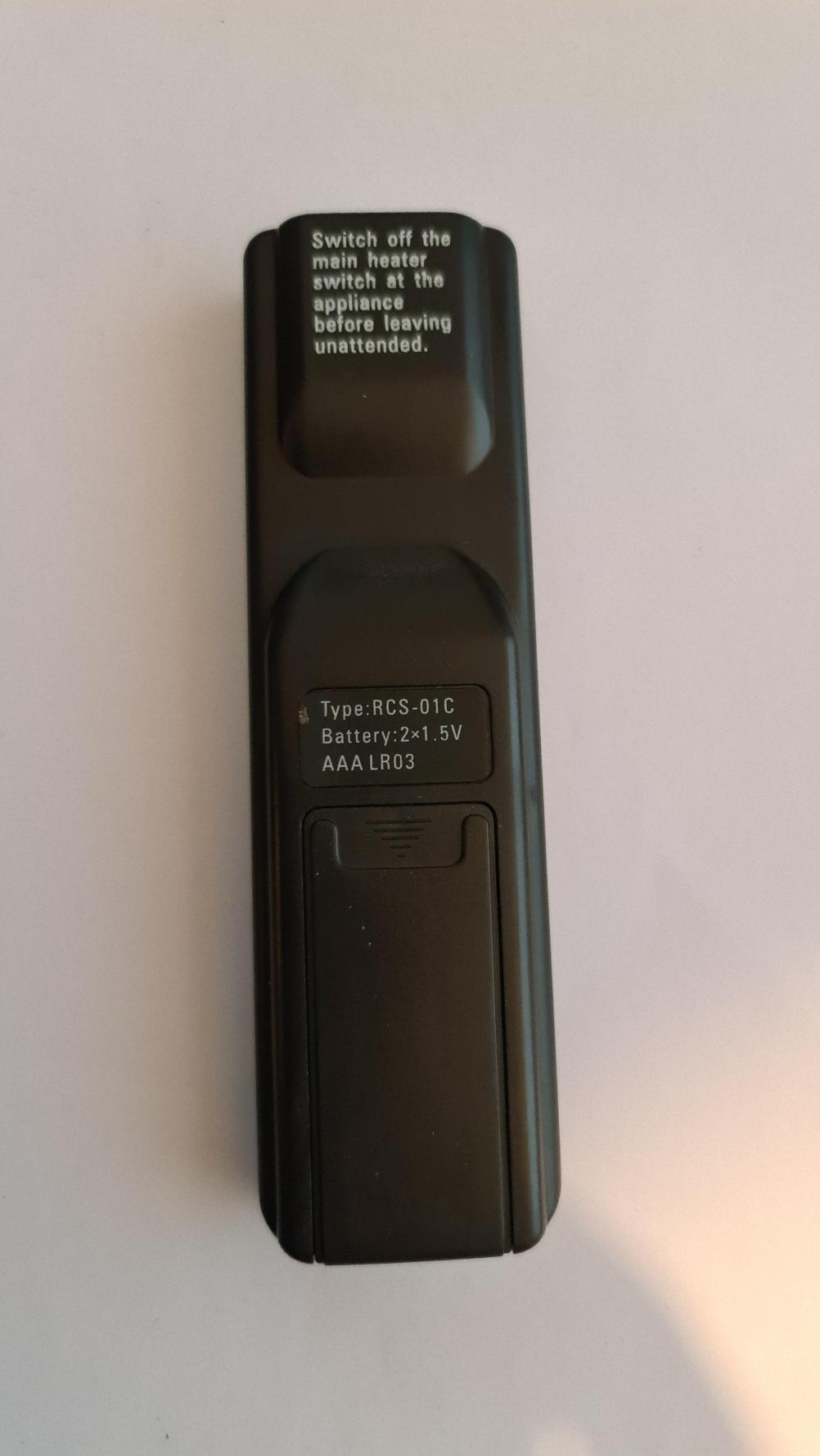 RCS-O1C  Remote Control - Back Image