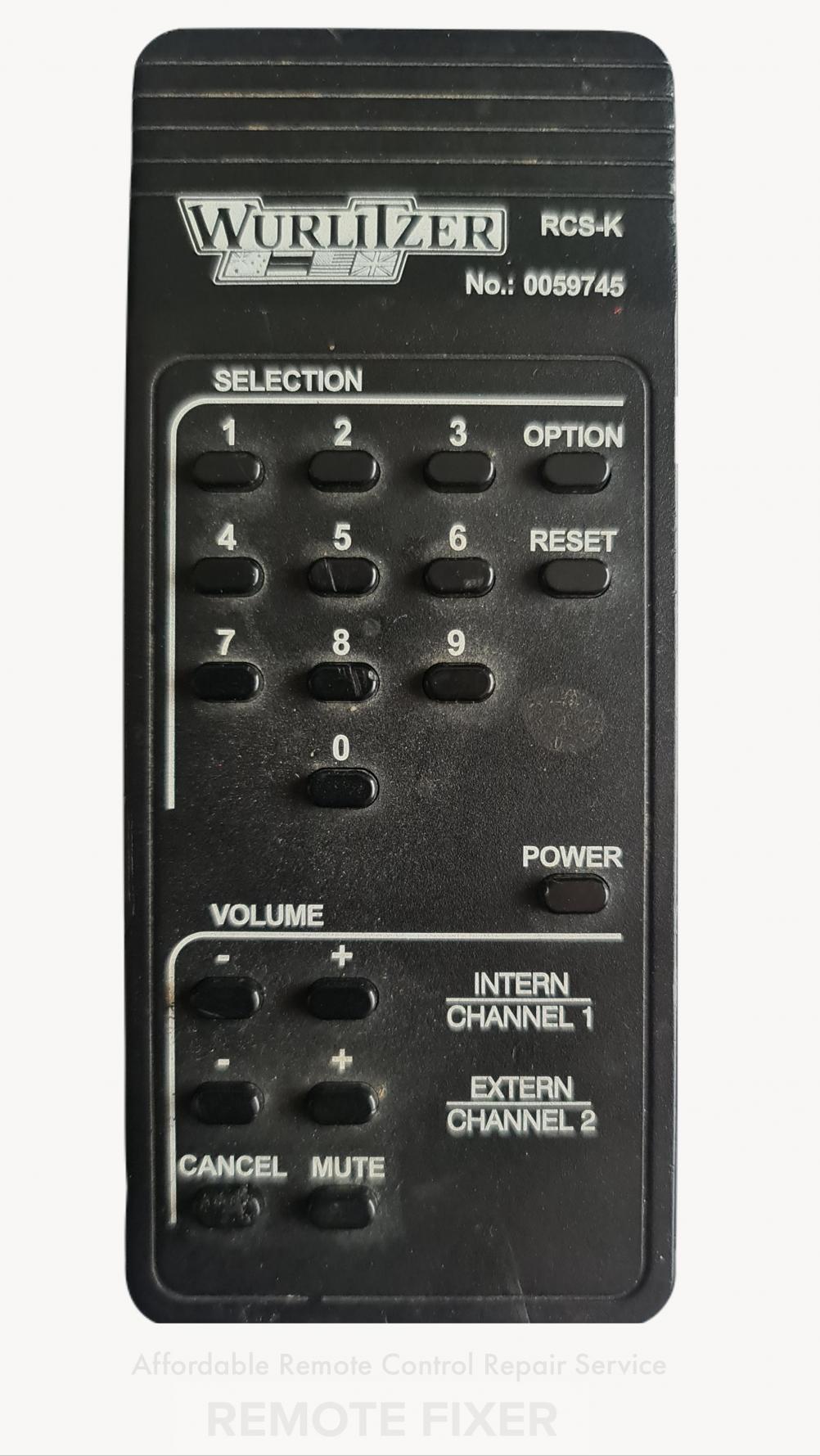 Wurlitzer RCS-K Remote Control - Front Image