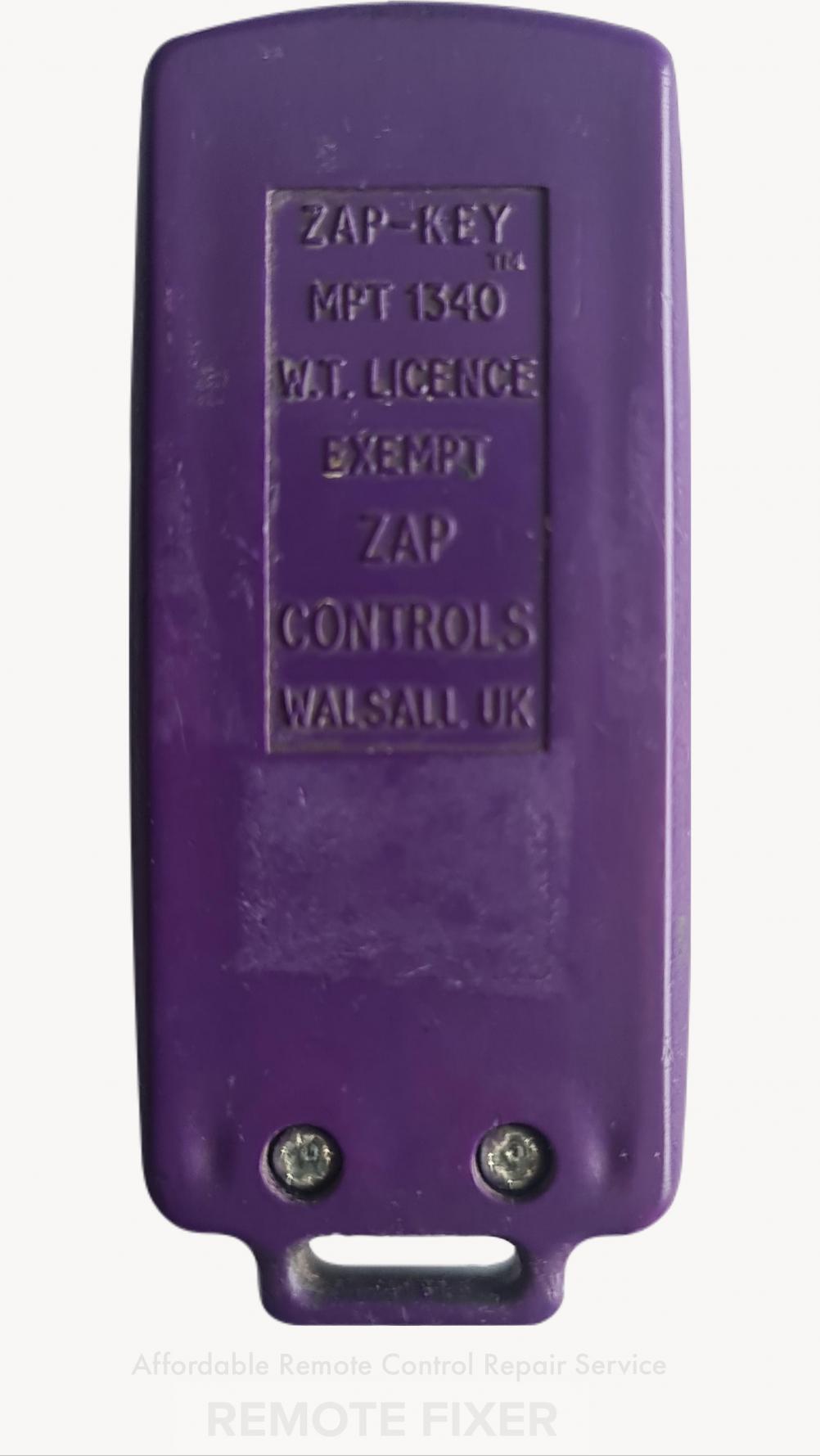 Zap MPT1340 Remote Control - Back Image
