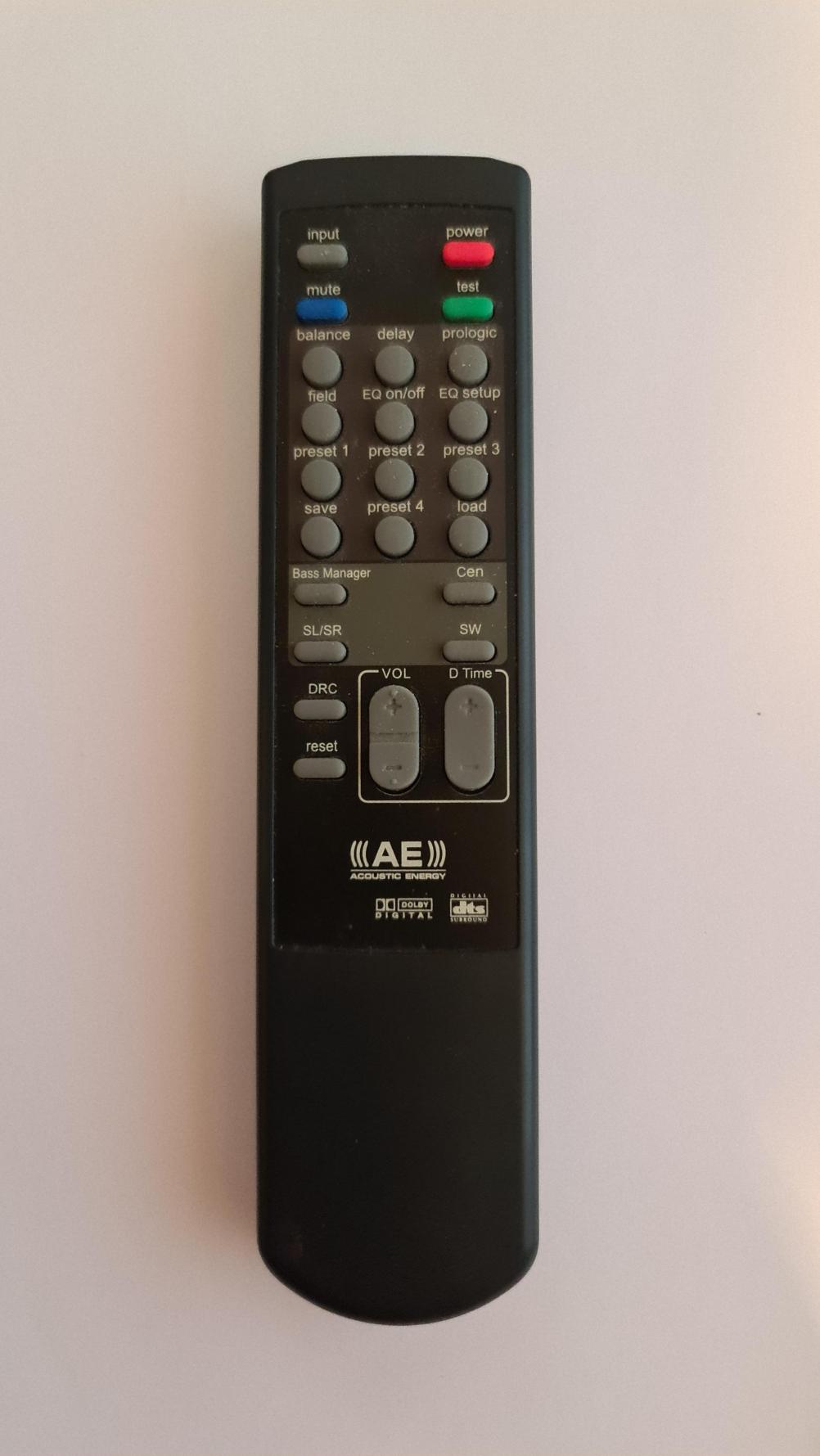 Acoustic Energy  Remote Control - Front Image