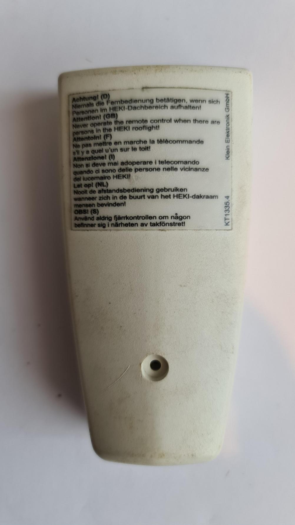 Dometic  Remote Control - Back Image