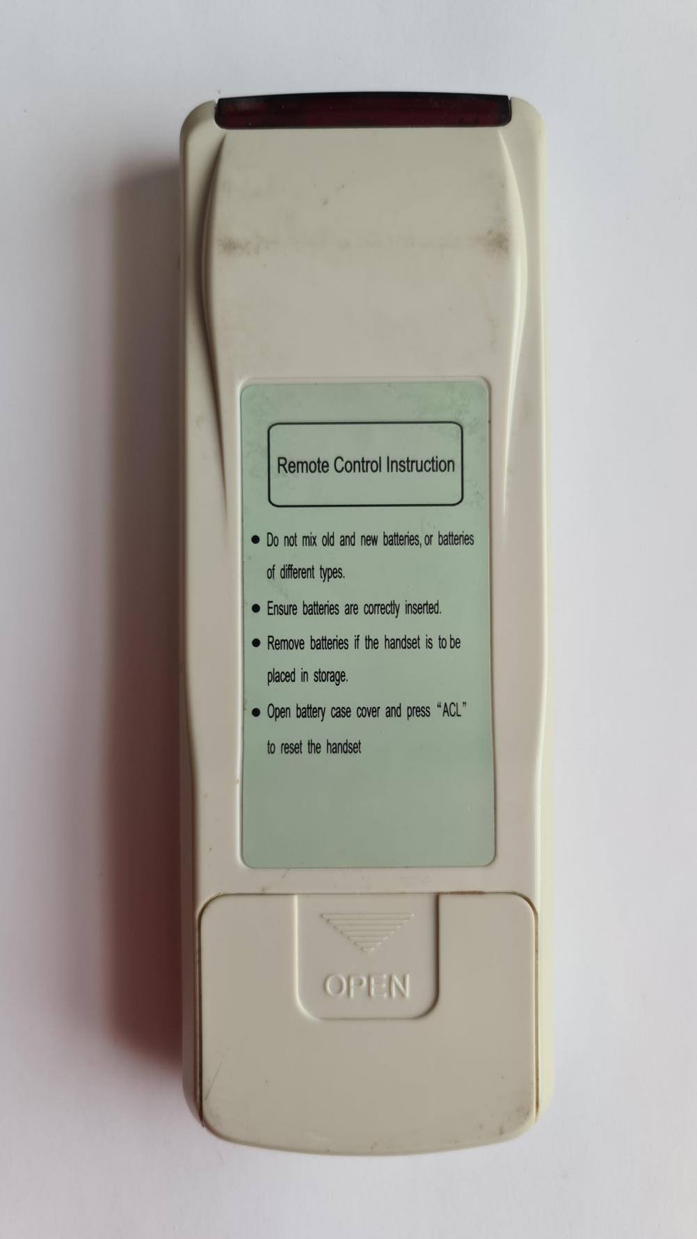 Airforce KFR-35G/NaB20-J Remote Control - Back Image