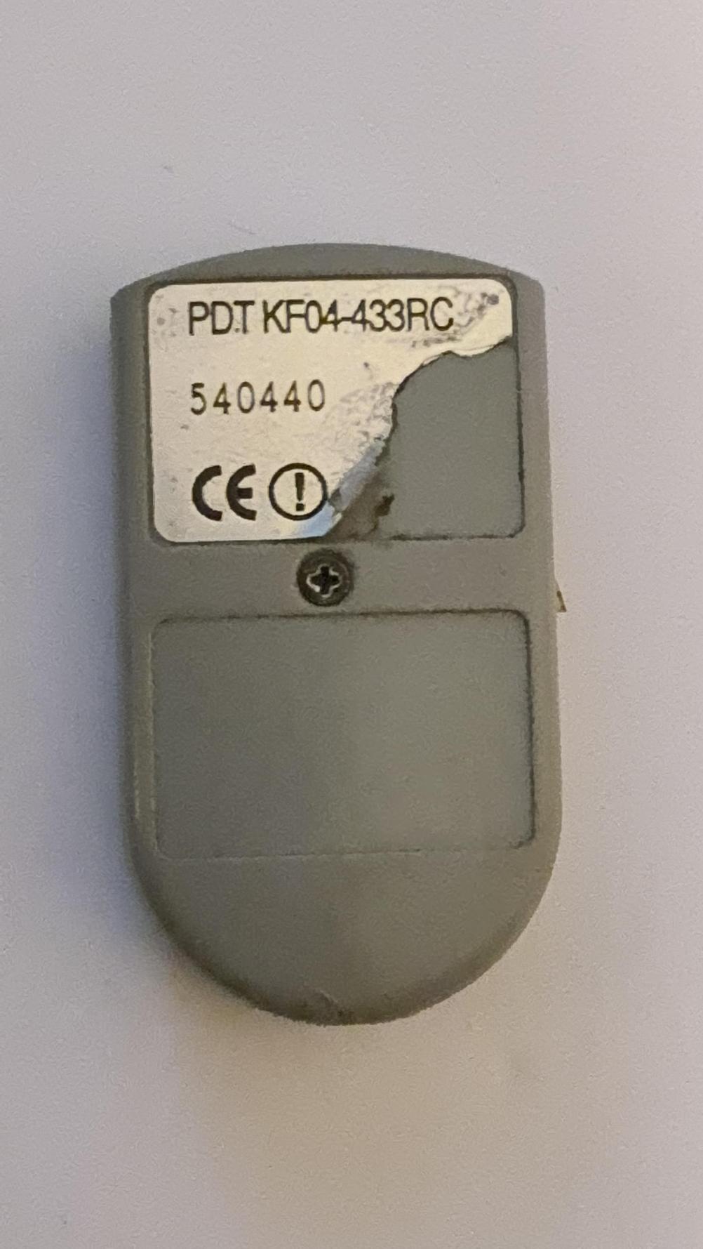 Garage Door  Remote Control - Back Image