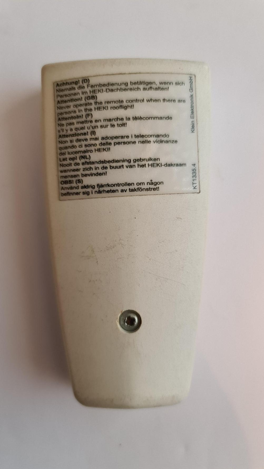 Dometic  Remote Control - Back Image