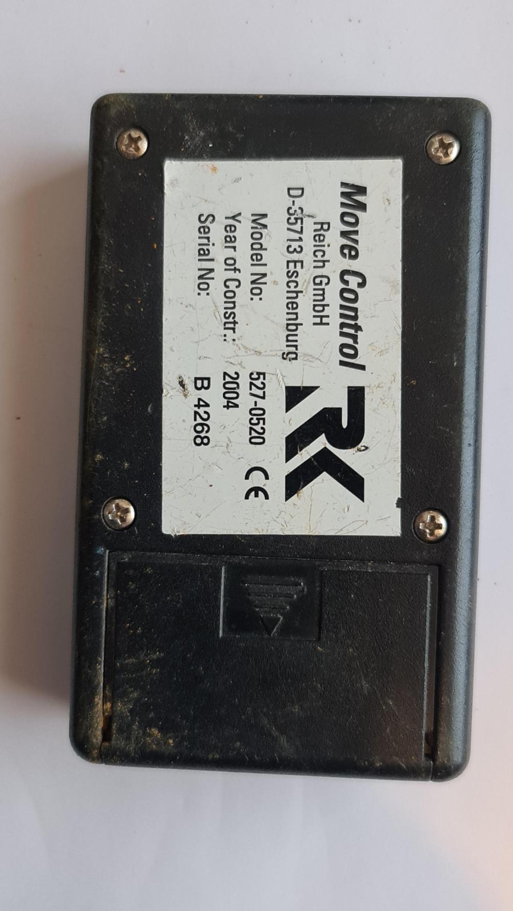 REICH MOVE CONTROL 527-0520   Remote Control - Back Image