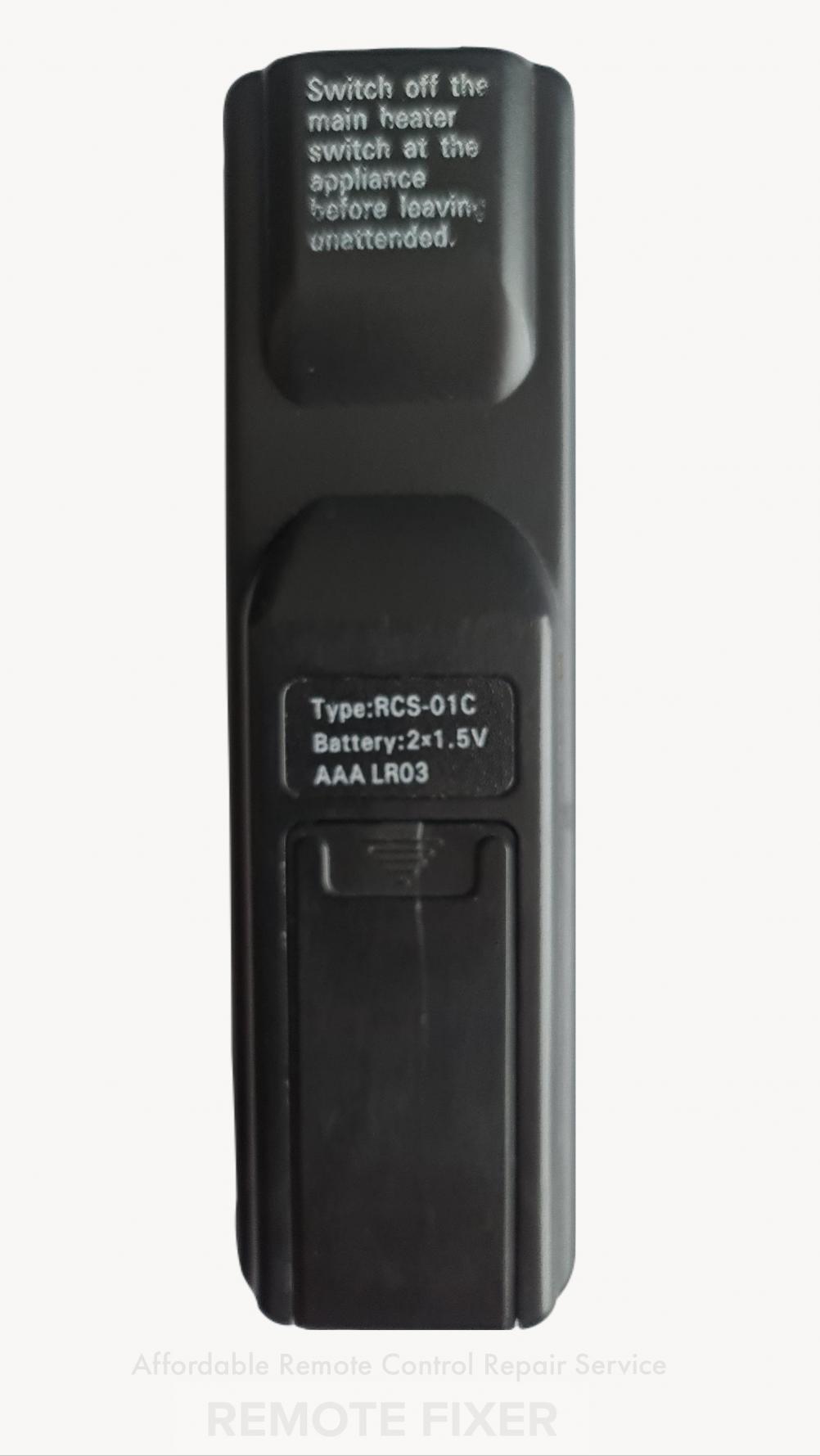 Rcs-01c  Remote Control - Back Image