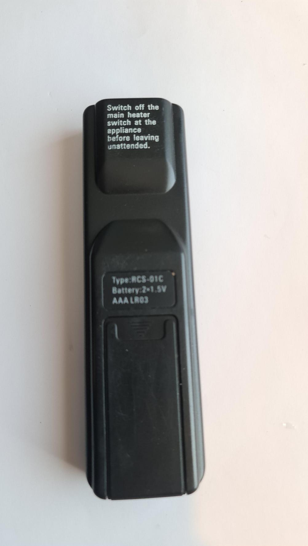 RCS-01C  Remote Control - Back Image