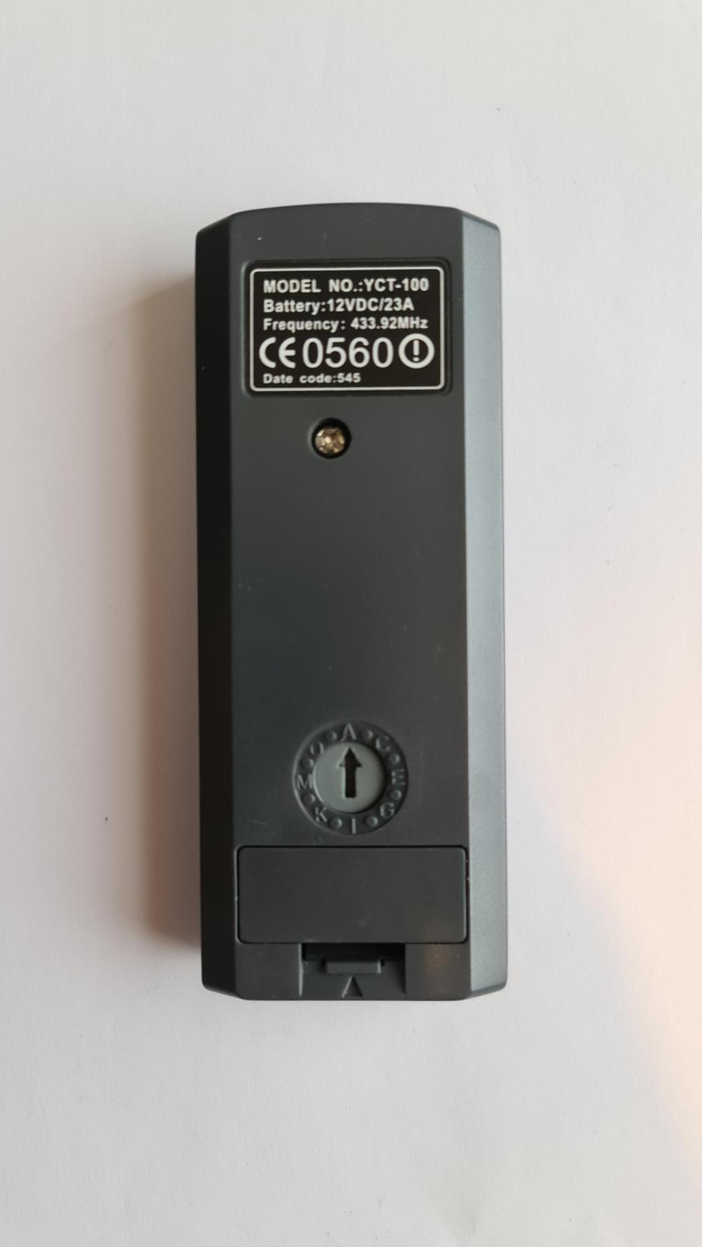 Portway YCT-100 Remote Control - Back Image