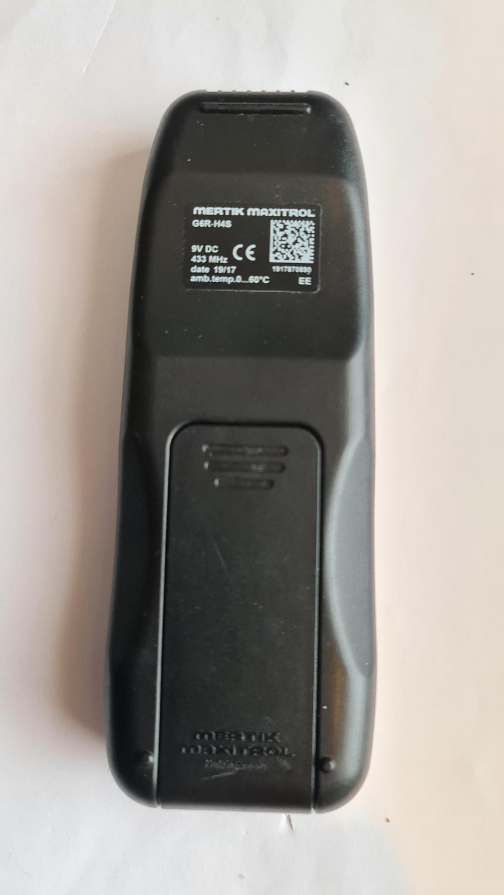 Mertik Maxitrol G6r-64s Remote Control - Back Image