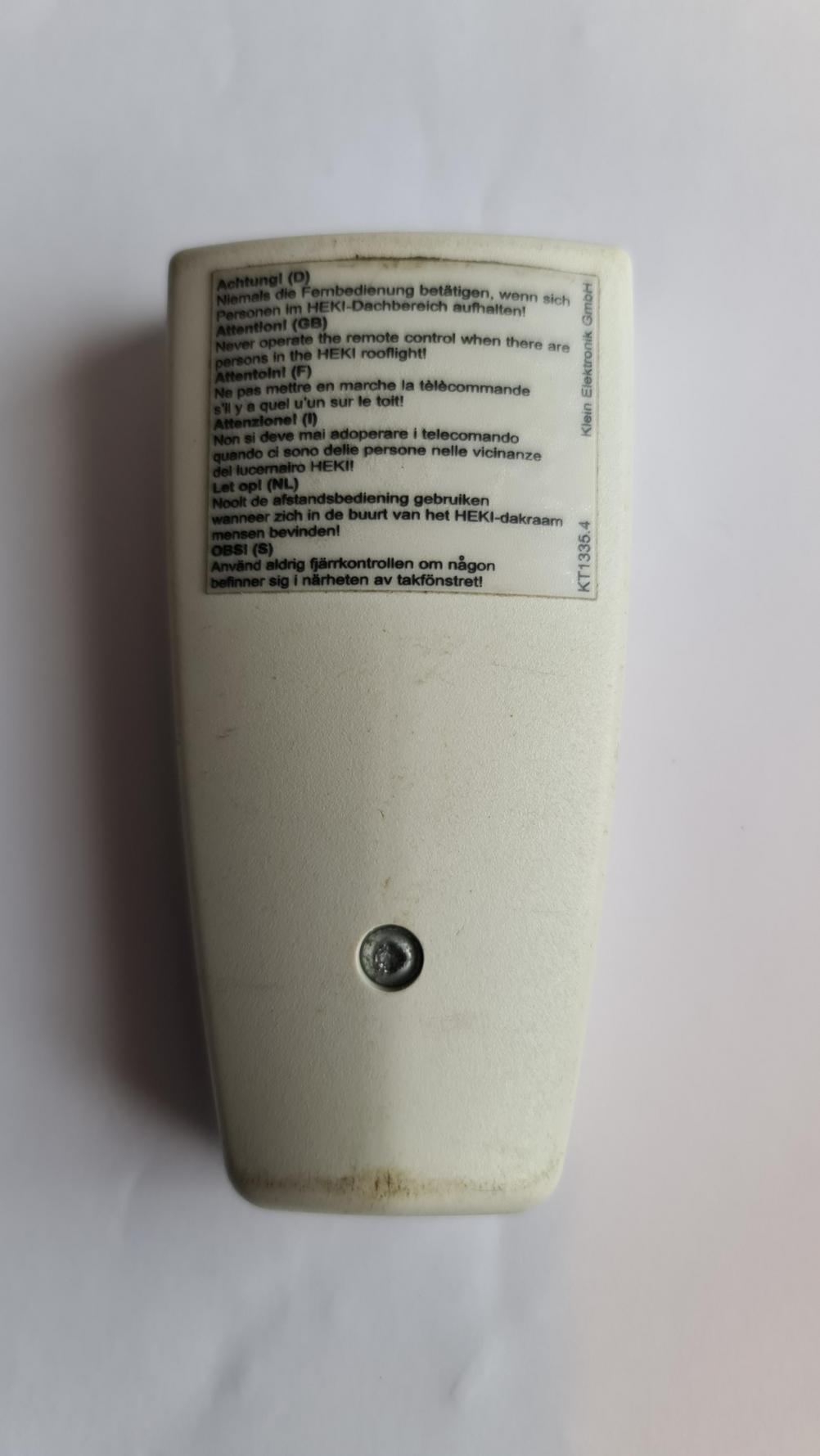 Dometic Heki 4 Remote Control - Back Image