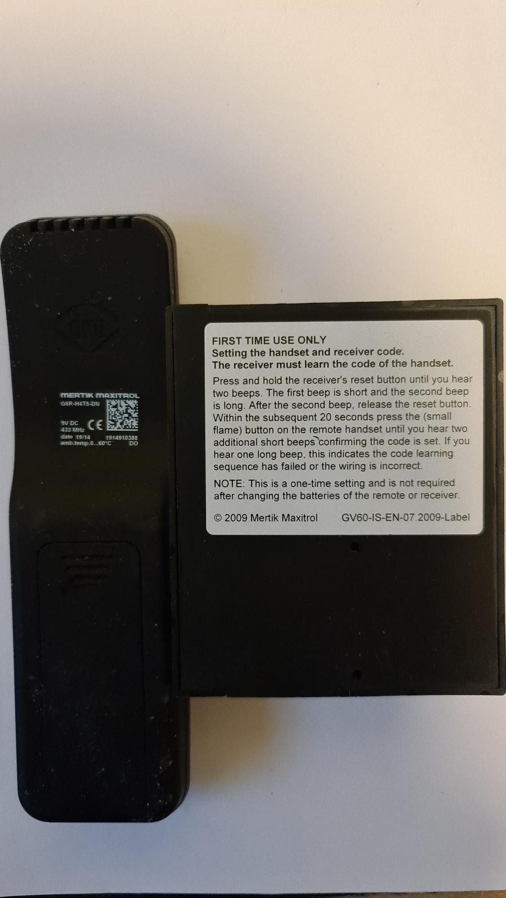 Mertik Macitrol  G6R-R4AU Remote Control - Back Image