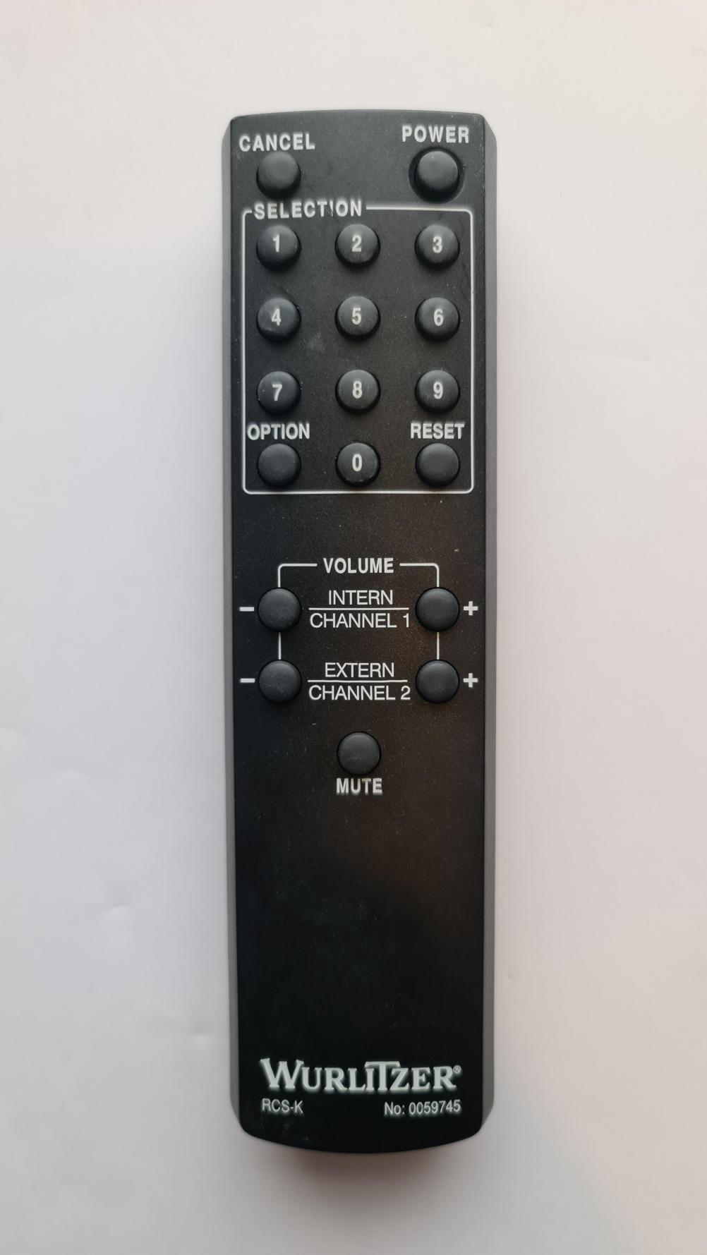 Wurlitzer  RCS-K 0059745 Remote Control - Front Image