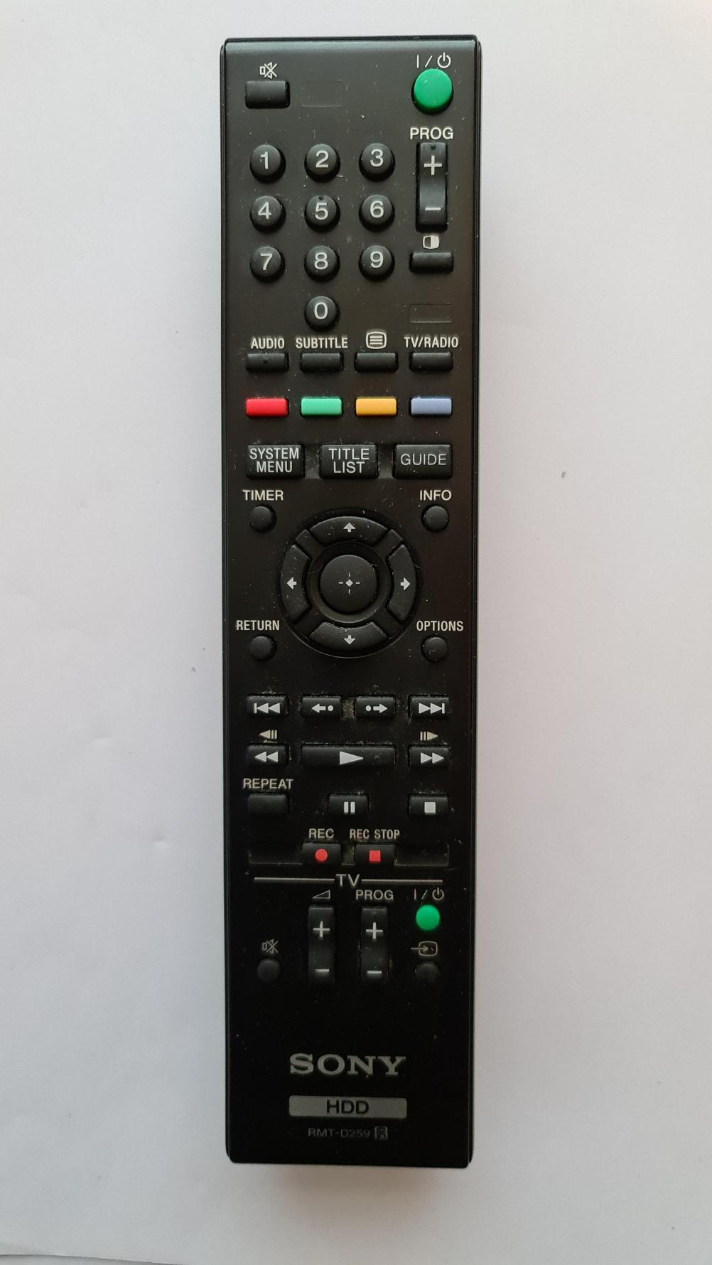 SONY  Remote Control - Front Image