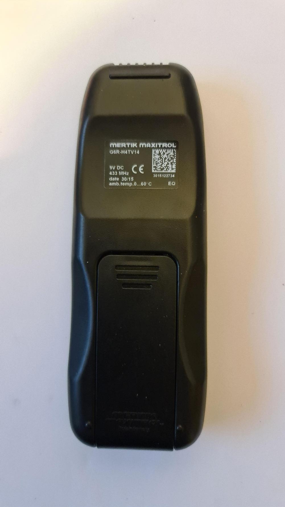 mertik maxitrol g6r-h4tv14 Remote Control - Back Image