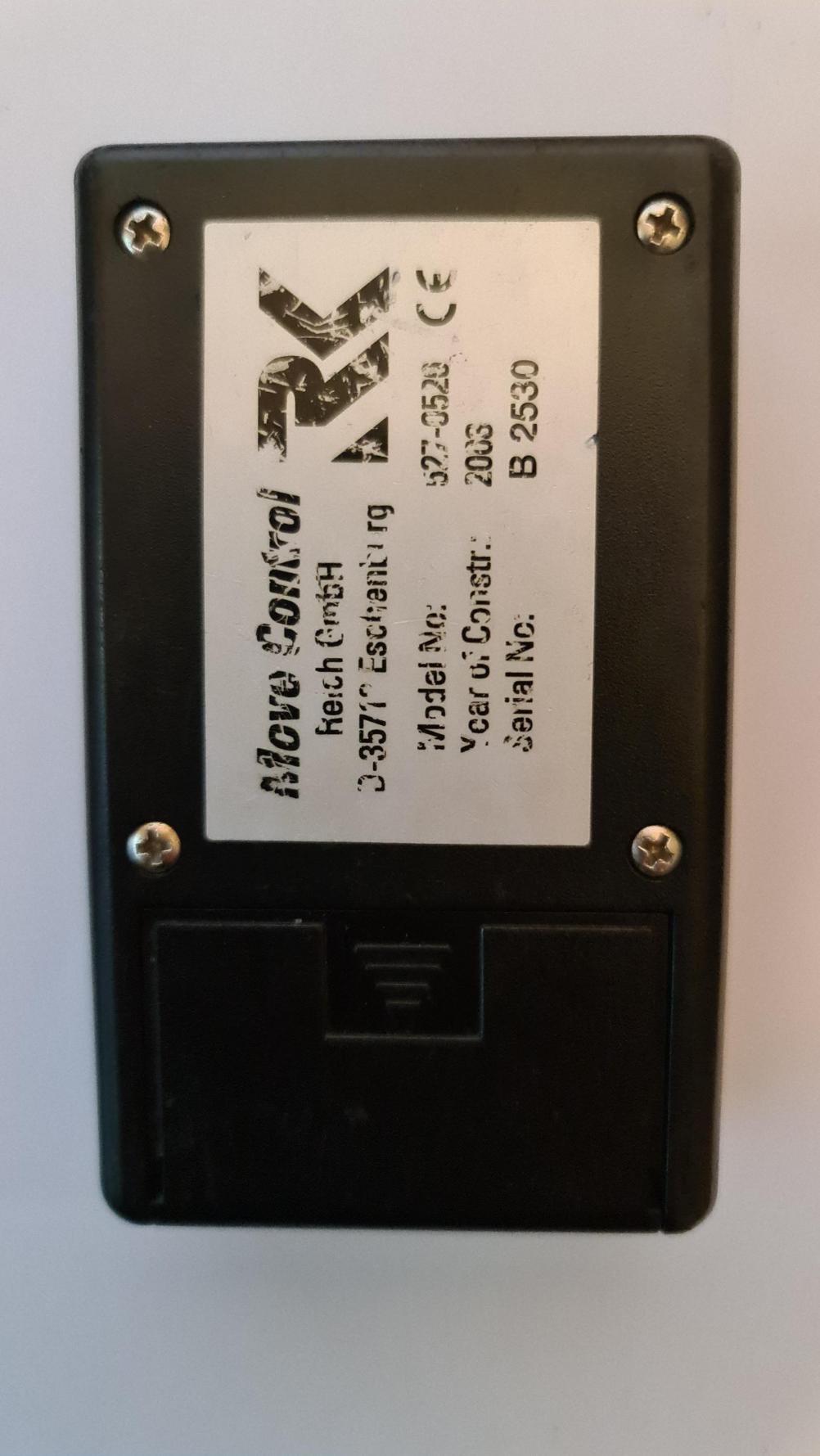 RK motor mover Remote Control - Back Image