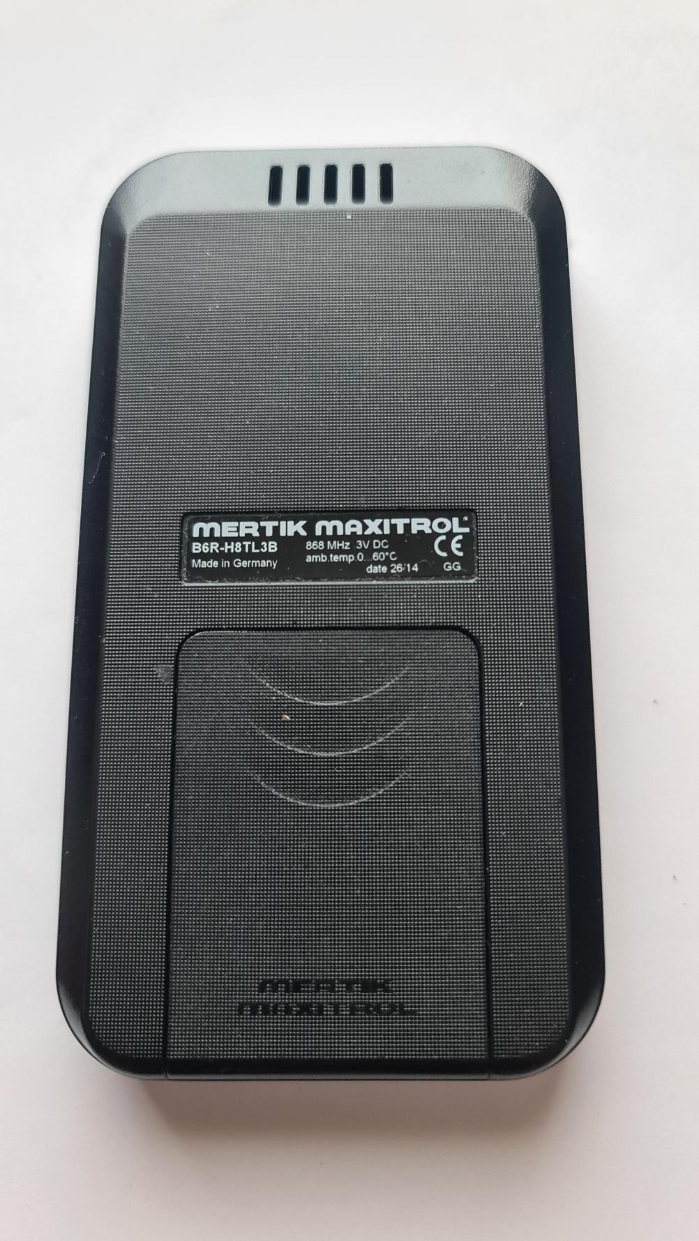 Mertik Maxitrol  Remote Control - Back Image